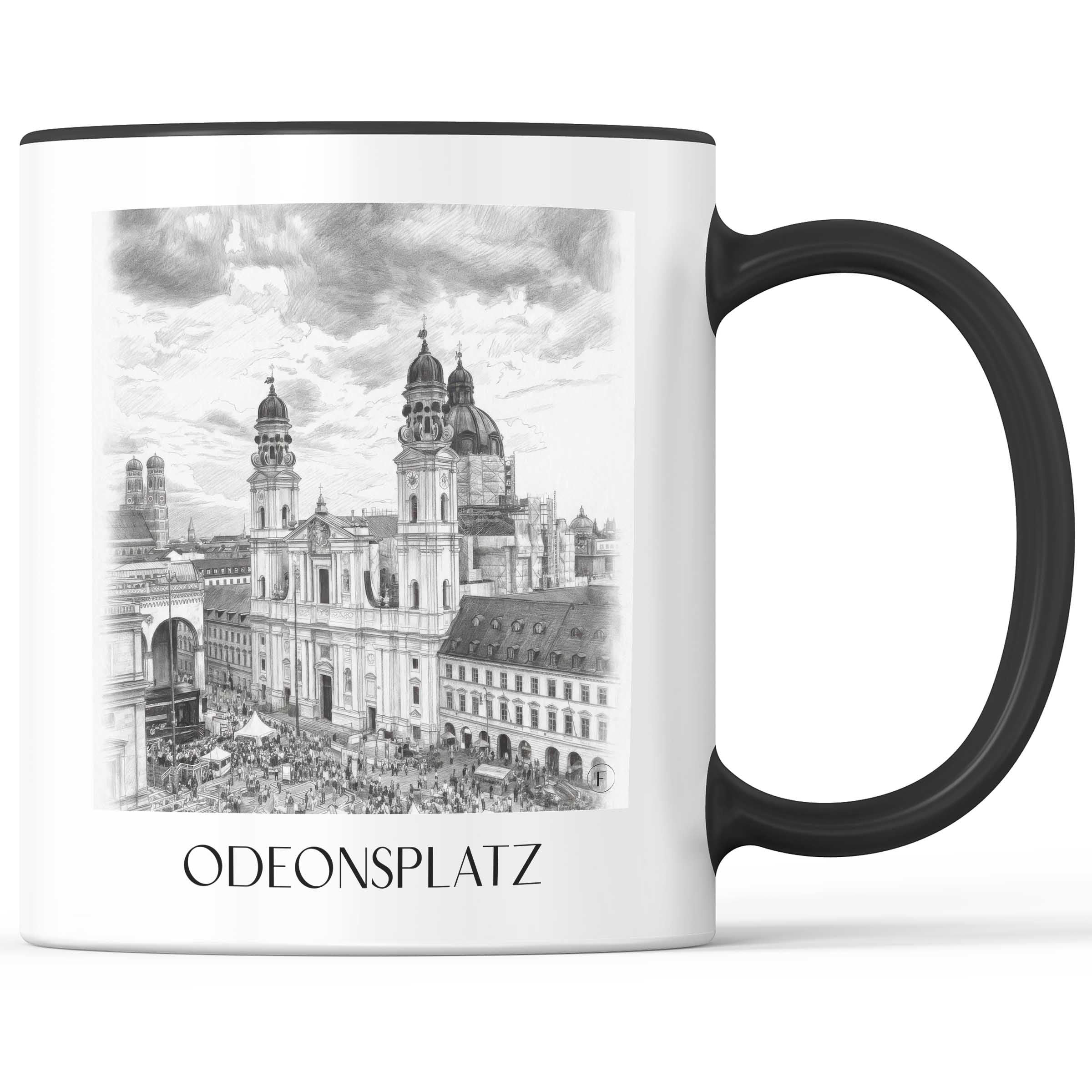 odeonsplatz-münchen-deutschland-kaffeebecher-bleistift-zeichnung-drawing
