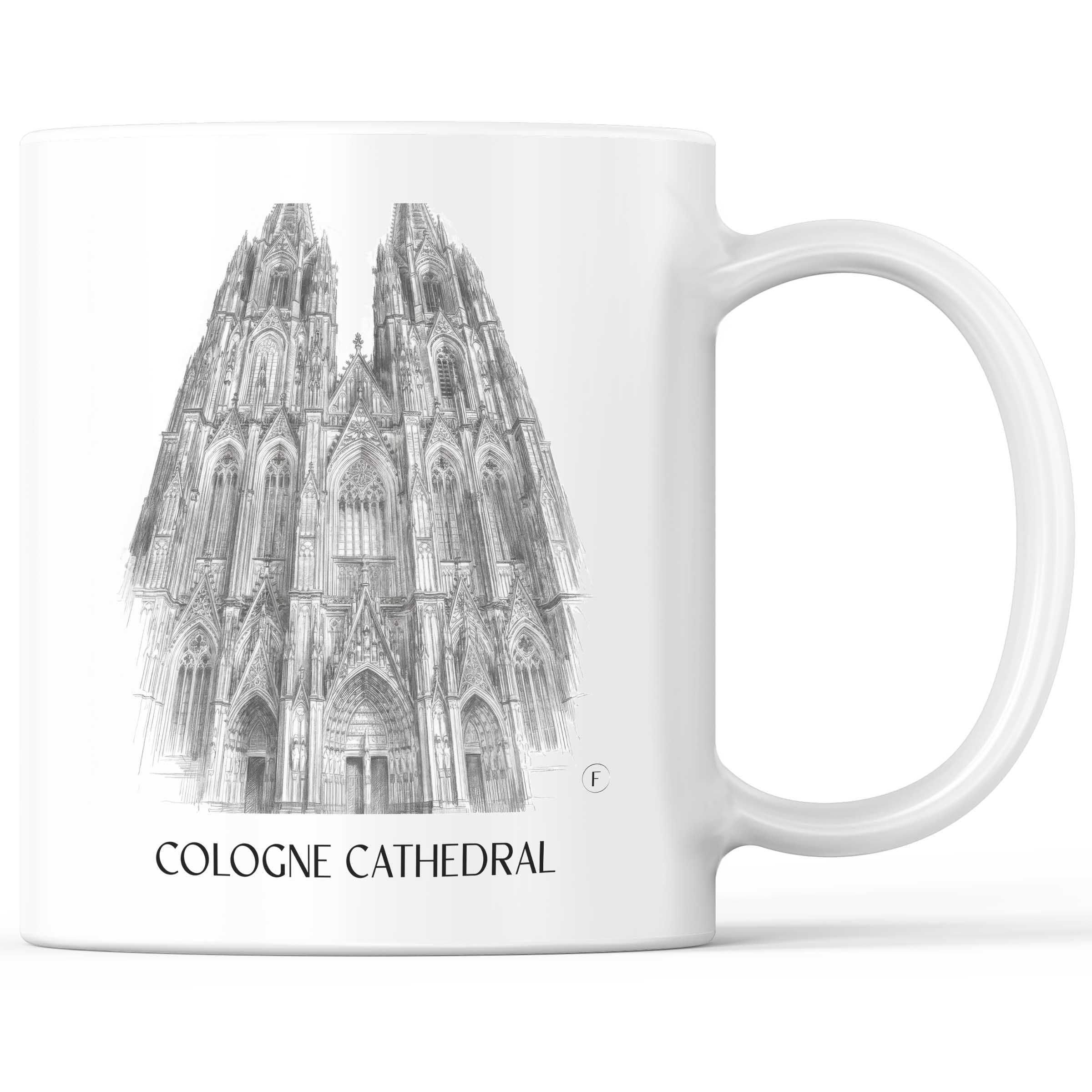 Kölner Dom Kaffeebecher - Köln - Deutschland Becher - Kaffeetasse im Zeichnung Stil