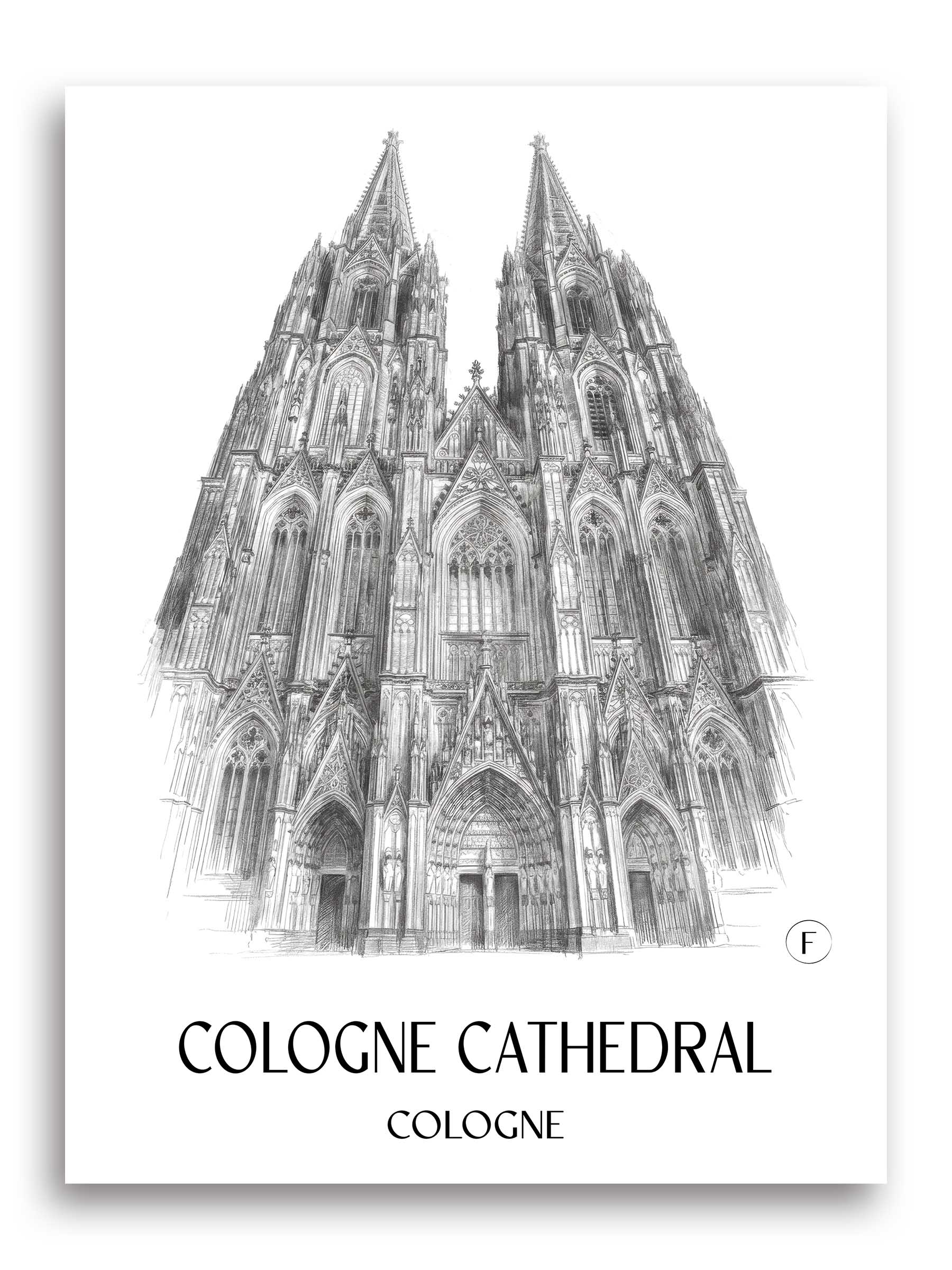 Kölner Dom Poster - Köln - Deutschland Kunstdruck - Zeichnung von A4 bis A1