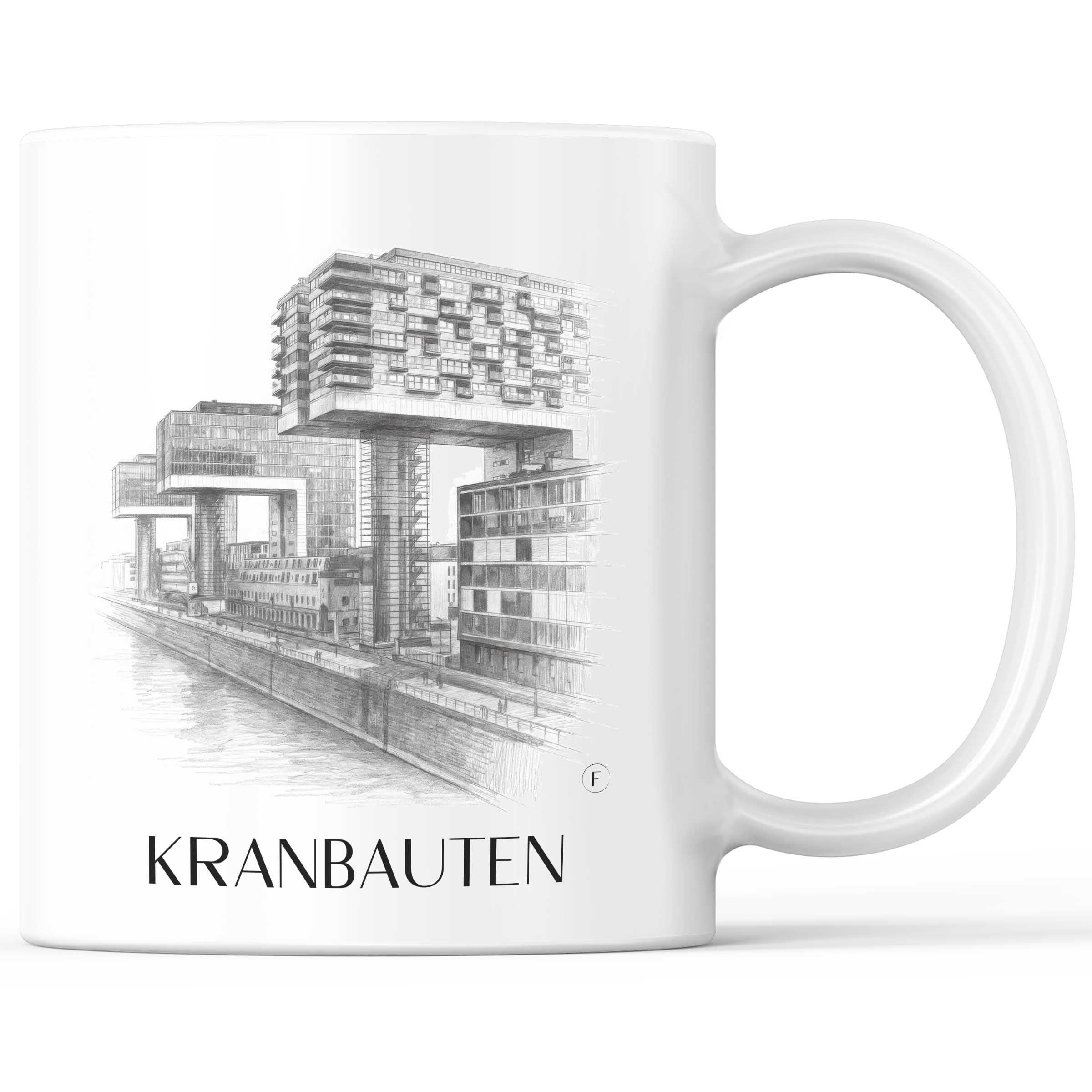 Kranbauten Kaffeebecher - Köln - Deutschland Becher - Kaffeetasse im Zeichnung Stil