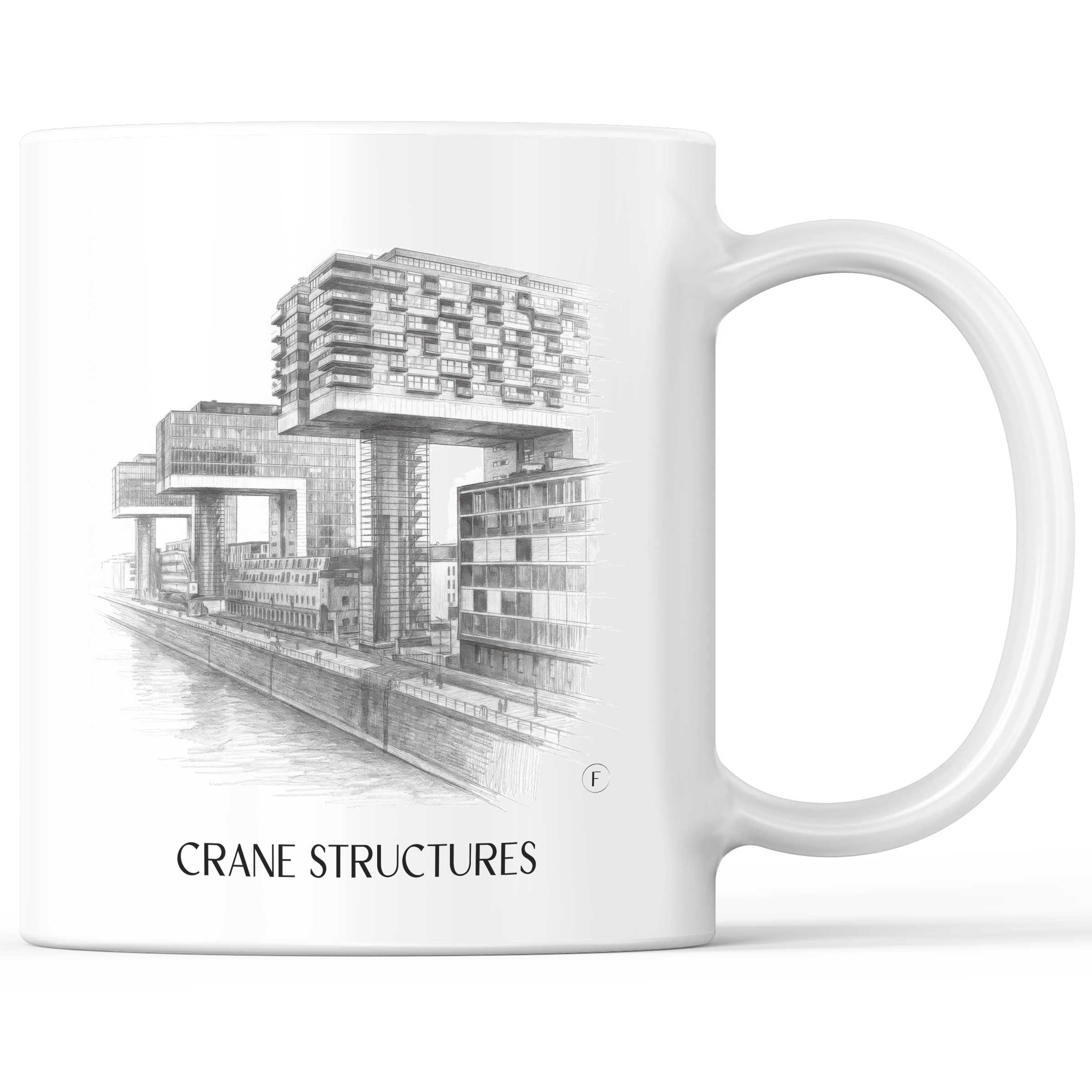Kranbauten Kaffeebecher - Köln - Deutschland Becher - Kaffeetasse im Zeichnung Stil