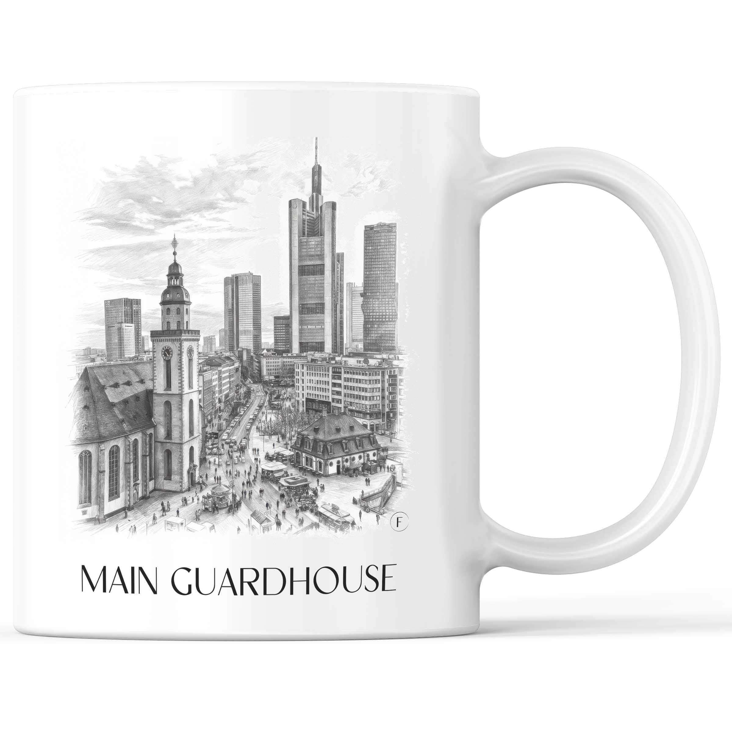 Hauptwache Kaffeebecher - Frankfurt - Deutschland Becher - Kaffeetasse im Zeichnung Stil