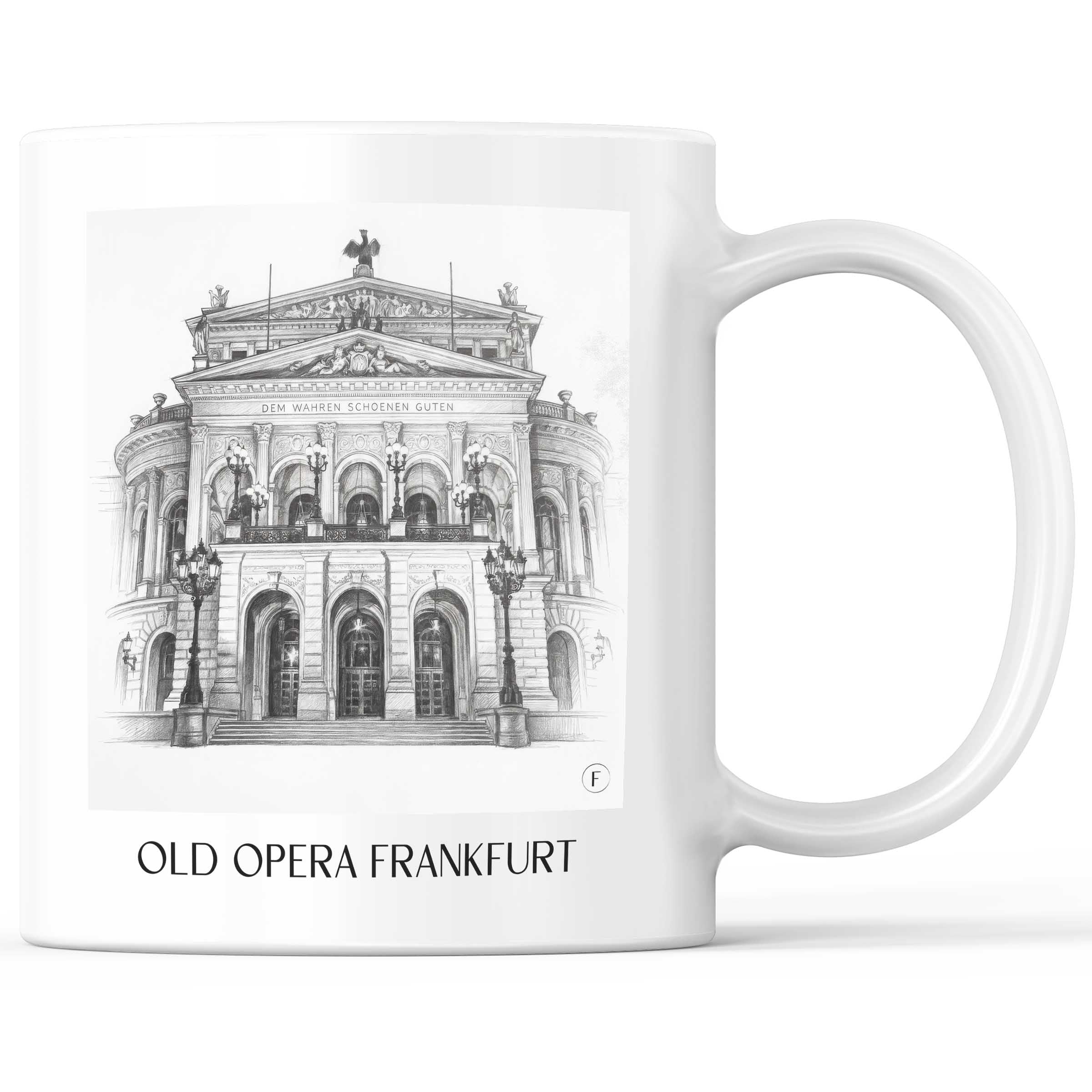 Alte Oper Kaffeebecher - Frankfurt - Deutschland Becher - Kaffeetasse im Zeichnung Stil