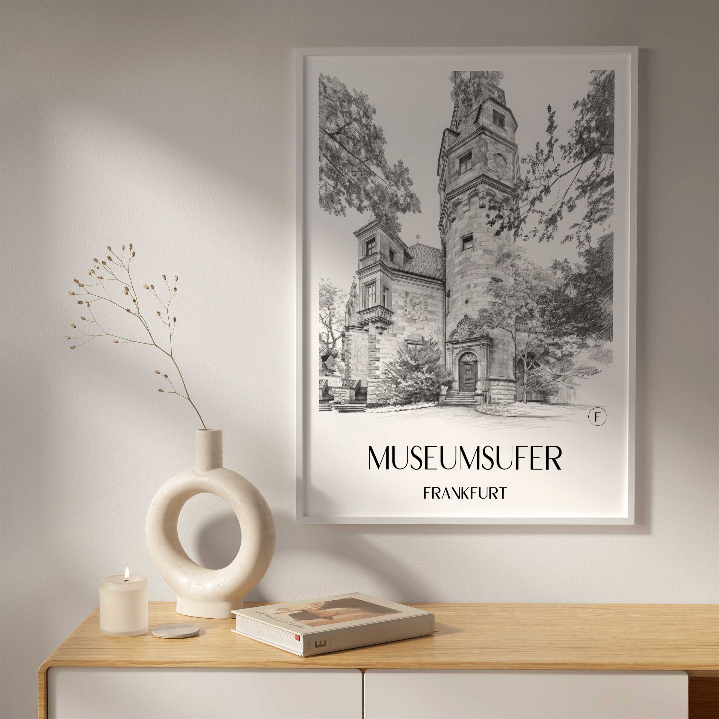 museumsufer-frankfurt-deutschland-poster-bleistift-zeichnung-drawing