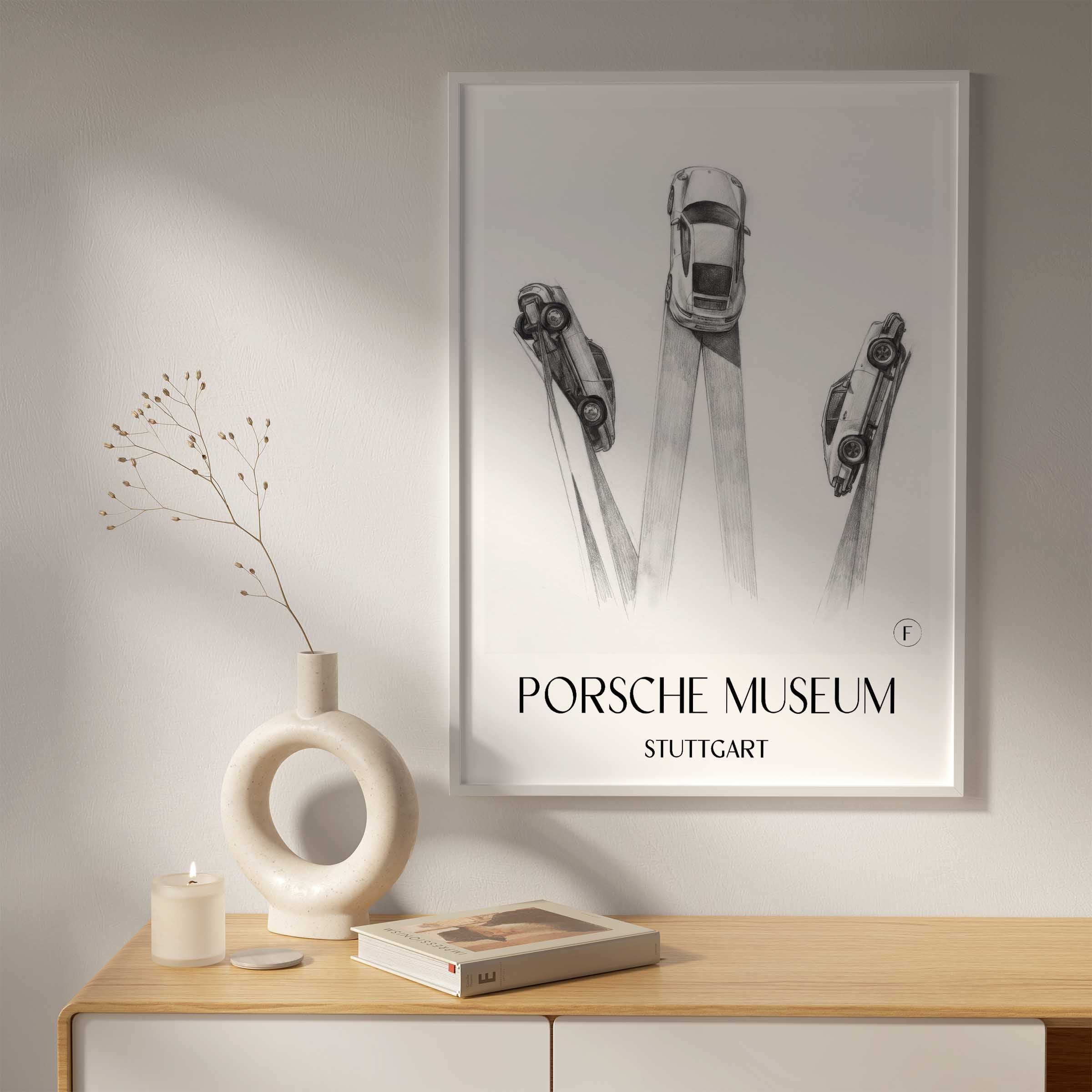 porsche-museum-stuttgart-deutschland-poster-bleistift-zeichnung-drawing