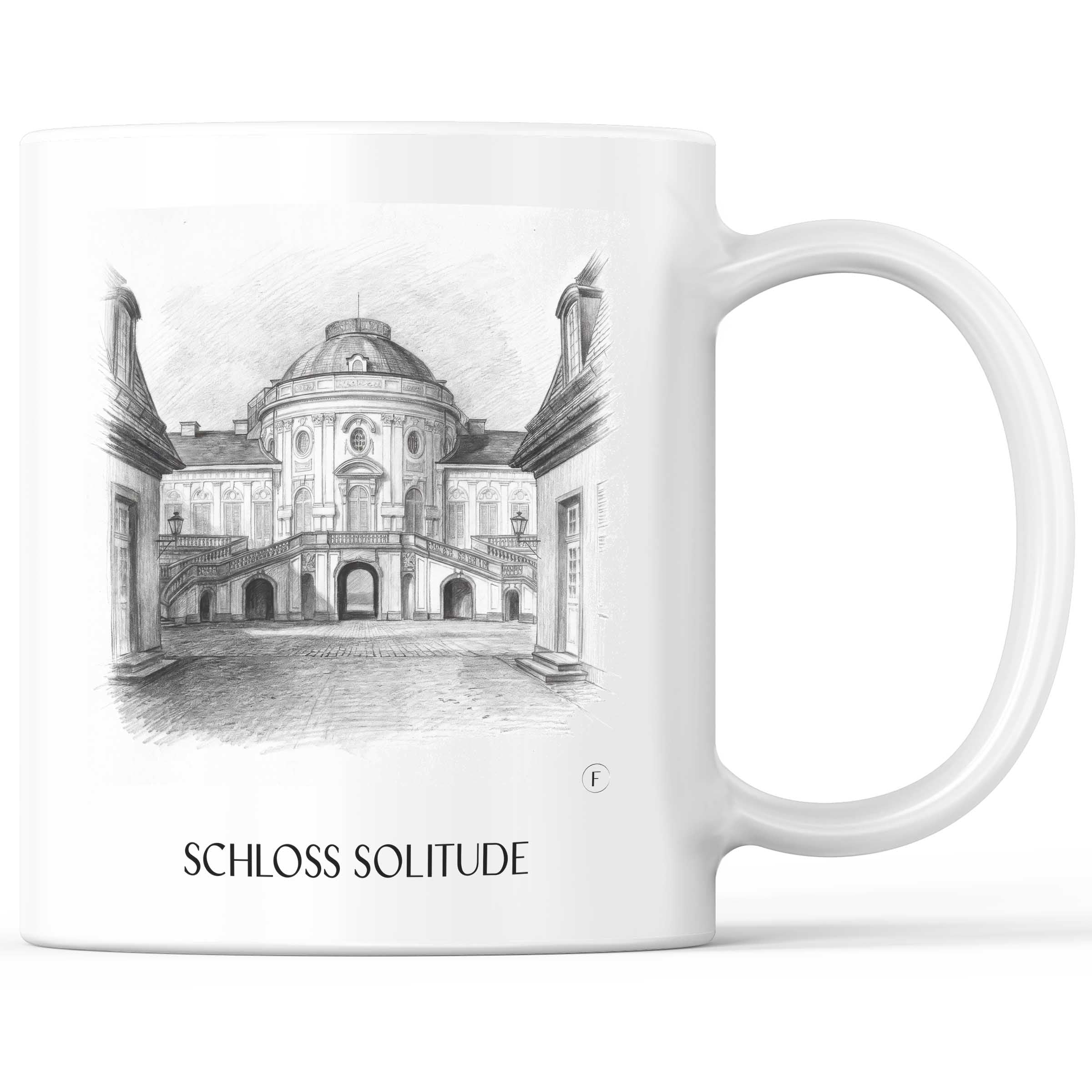 Schloss Solitude Kaffeebecher - Stuttgart - Deutschland Becher - Kaffeetasse im Zeichnung Stil