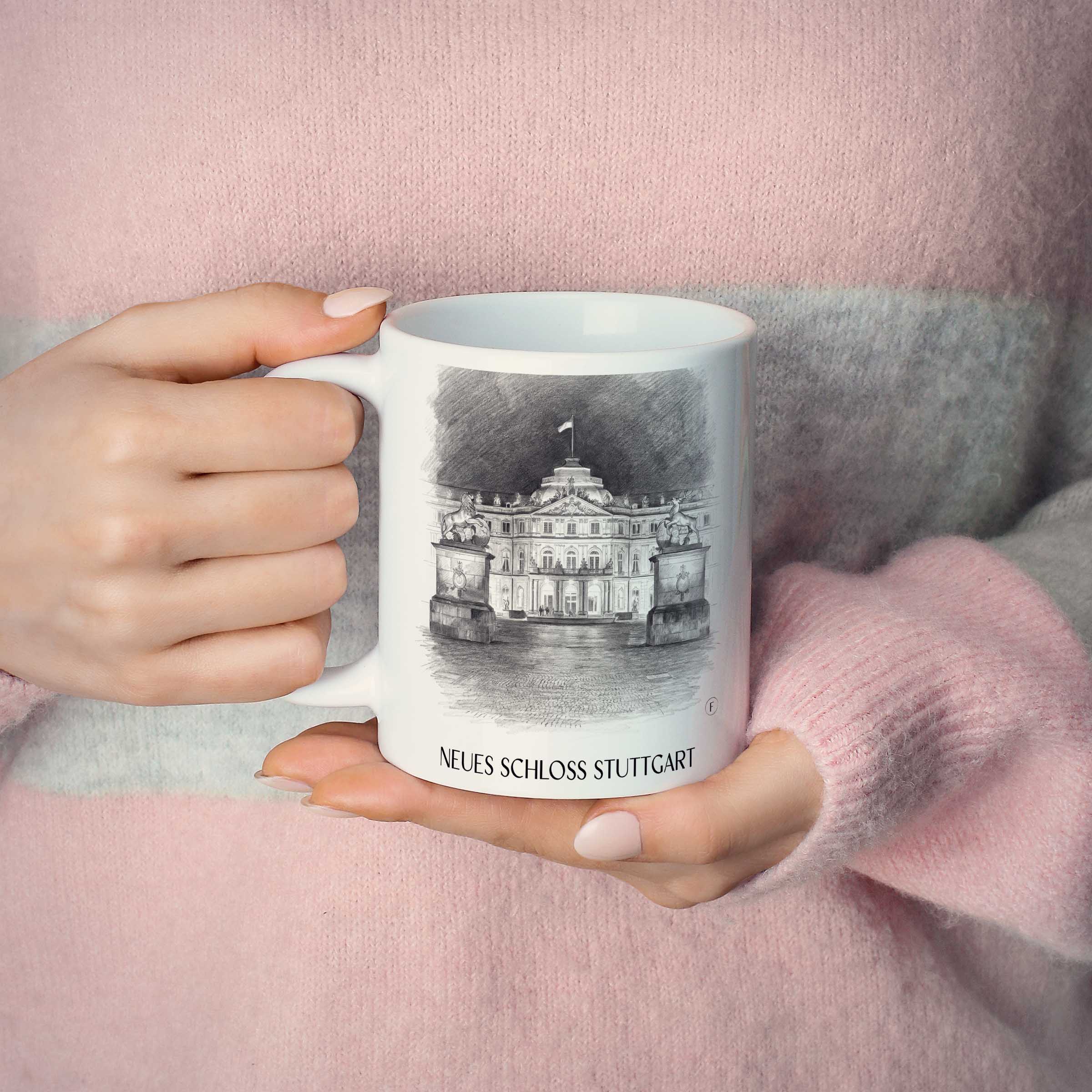 neues-schloss-stuttgart-deutschland-kaffeebecher-bleistift-zeichnung-drawing