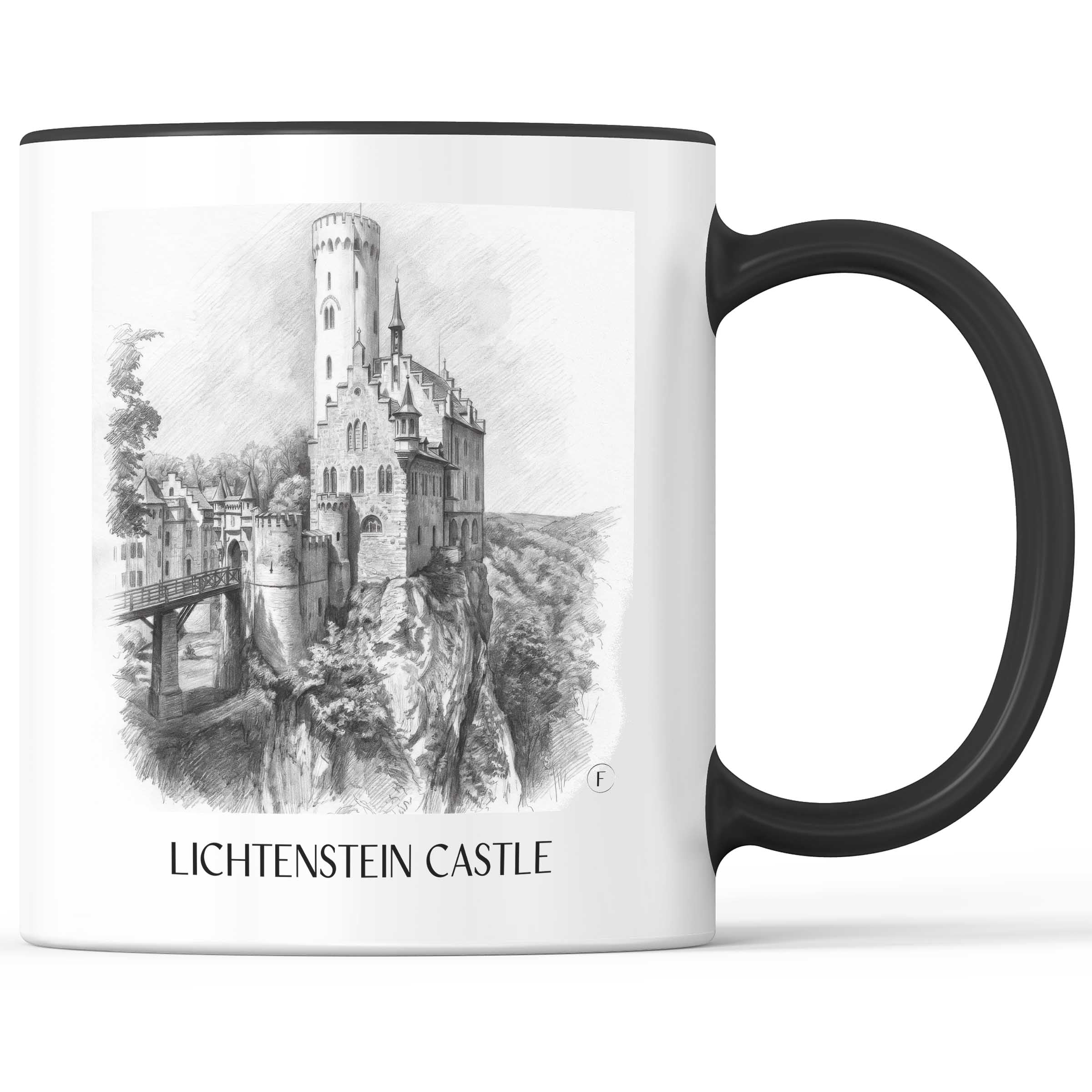 Schloss Lichtenstein Kaffeebecher - Reutlingen - Deutschland Becher - Kaffeetasse im Zeichnung Stil