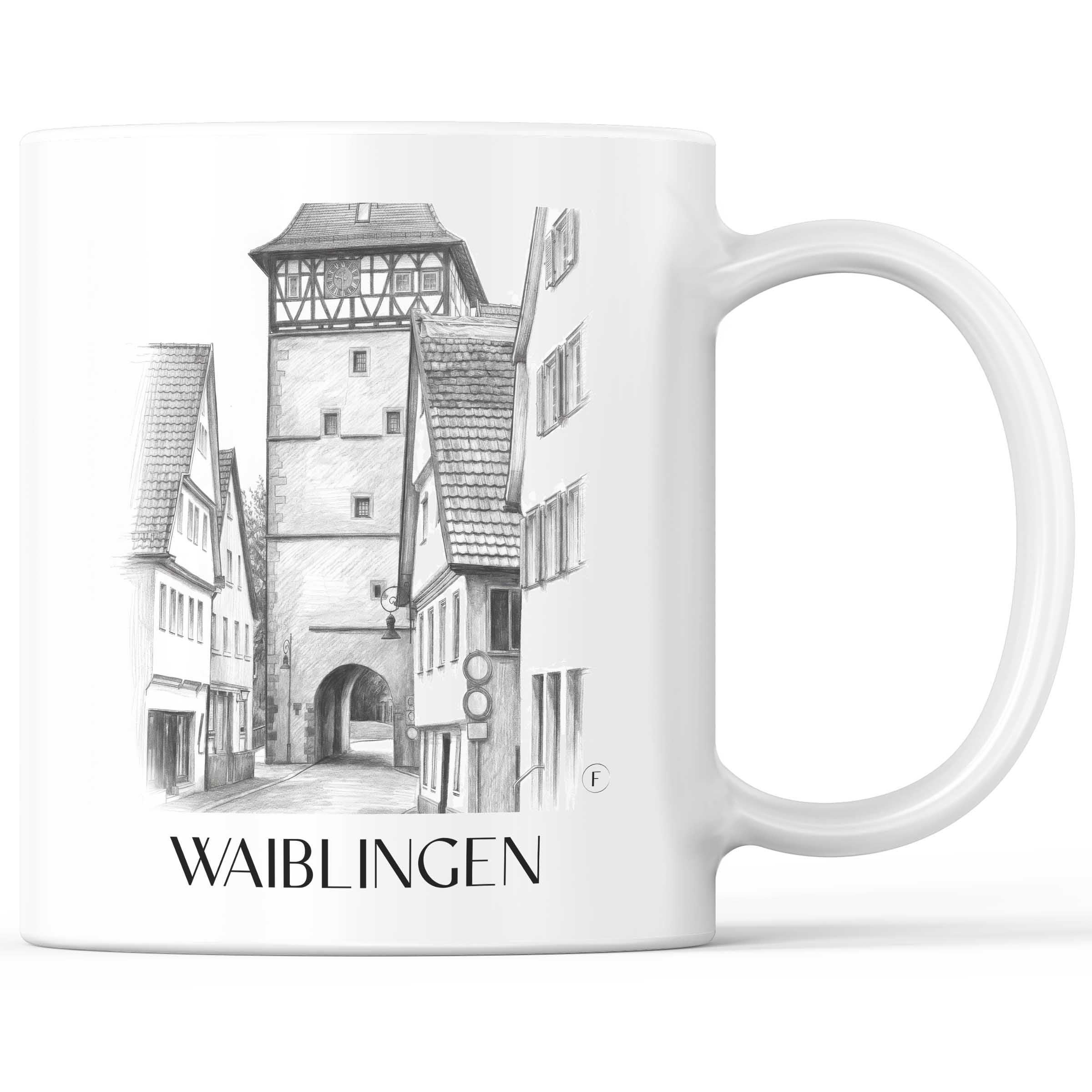 Waiblingen - Deutschland Becher - Kaffeetasse im Zeichnung Stil