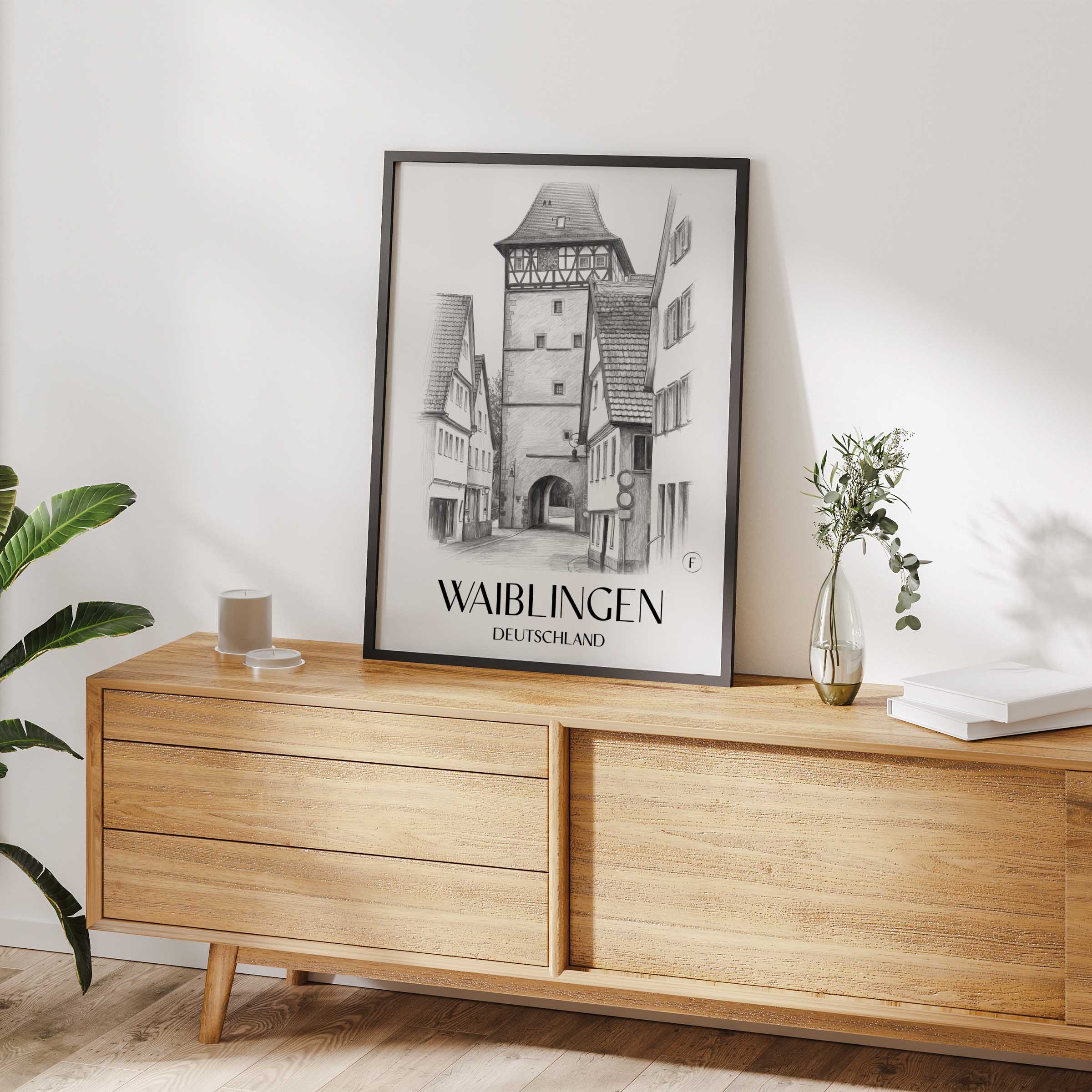 waiblingen-deutschland-poster-bleistift-zeichnung-drawing