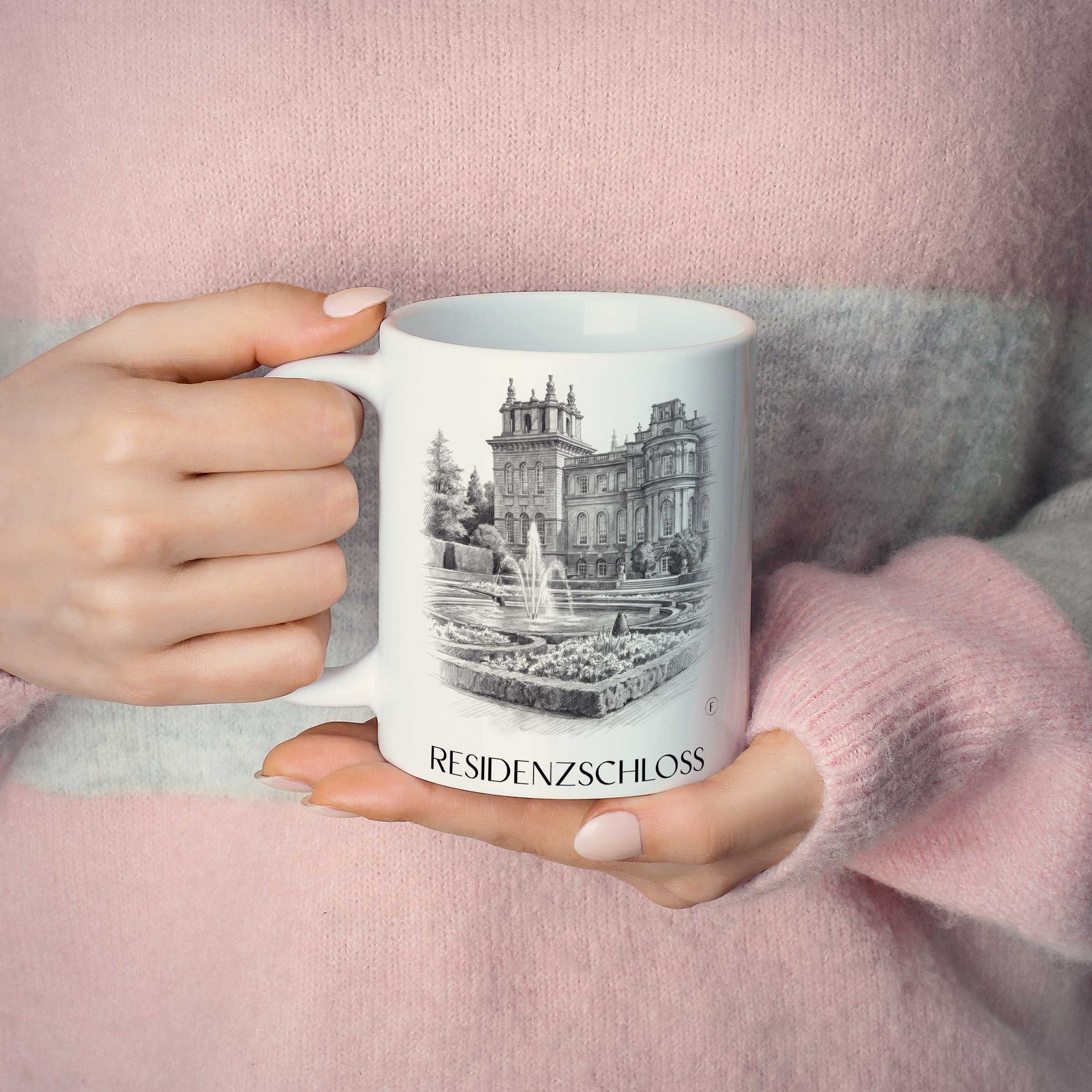 residenzschloss-ludwigsburg-deutschland-kaffeebecher-bleistift-zeichnung-drawing