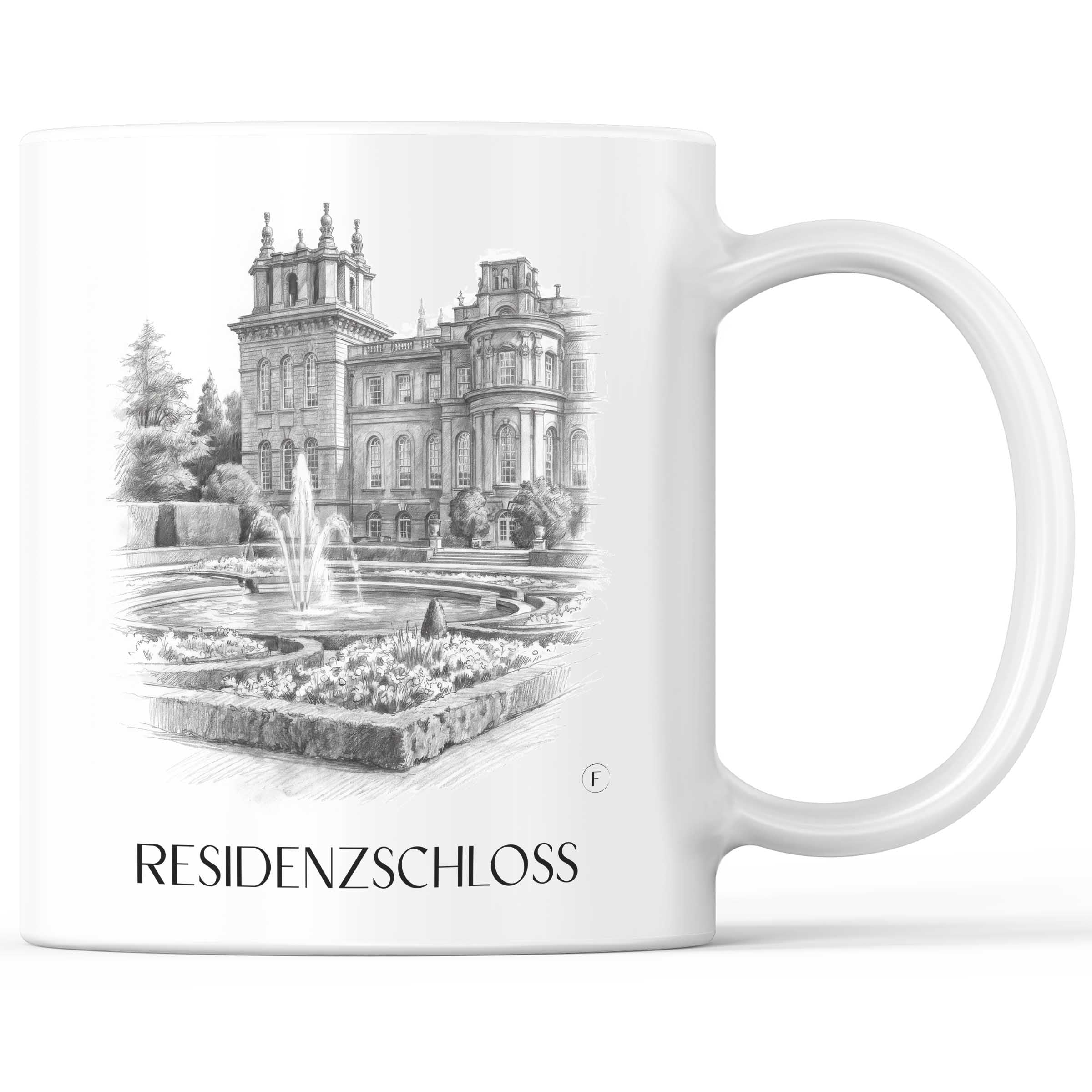 Residenzschloss Kaffeebecher - Ludwigsburg - Deutschland Becher - Kaffeetasse im Zeichnung Stil