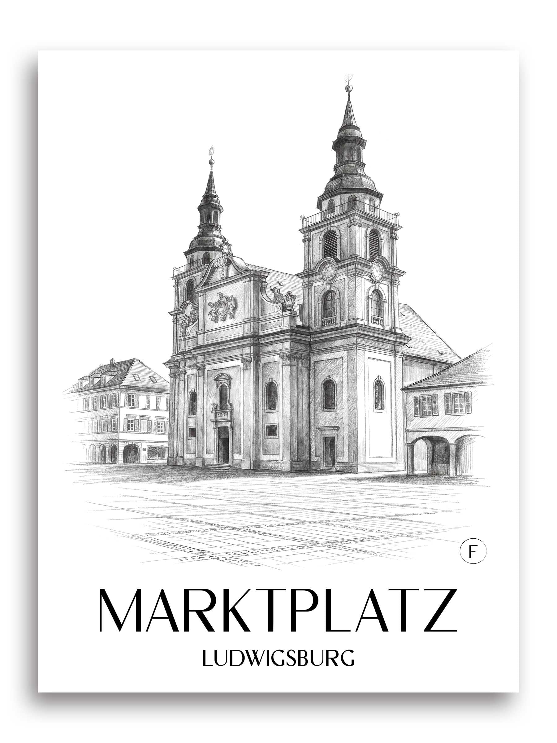 marktplatz-ludwigsburg-deutschland-poster-bleistift-zeichnung-drawing