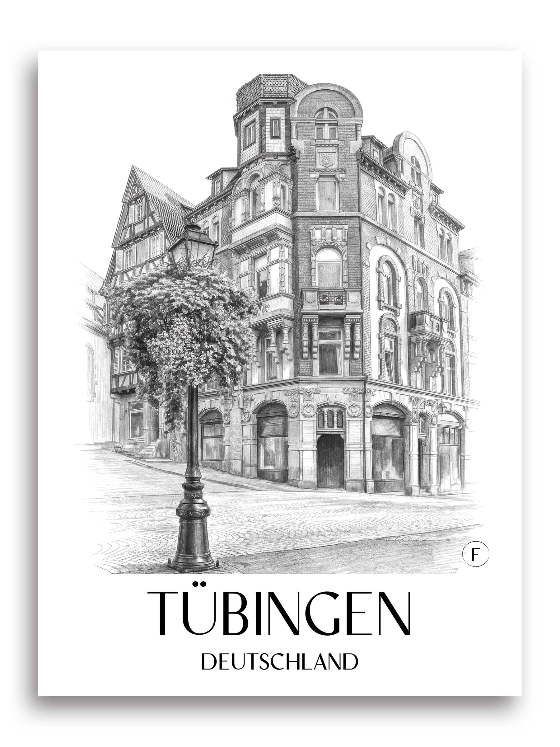 tübingen-deutschland-poster-bleistift-zeichnung-drawing