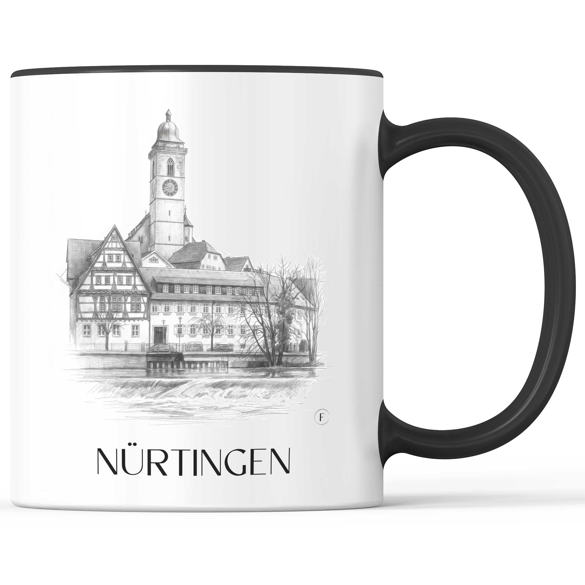 Nürtingen - Deutschland Becher - Kaffeetasse im Zeichnung Stil