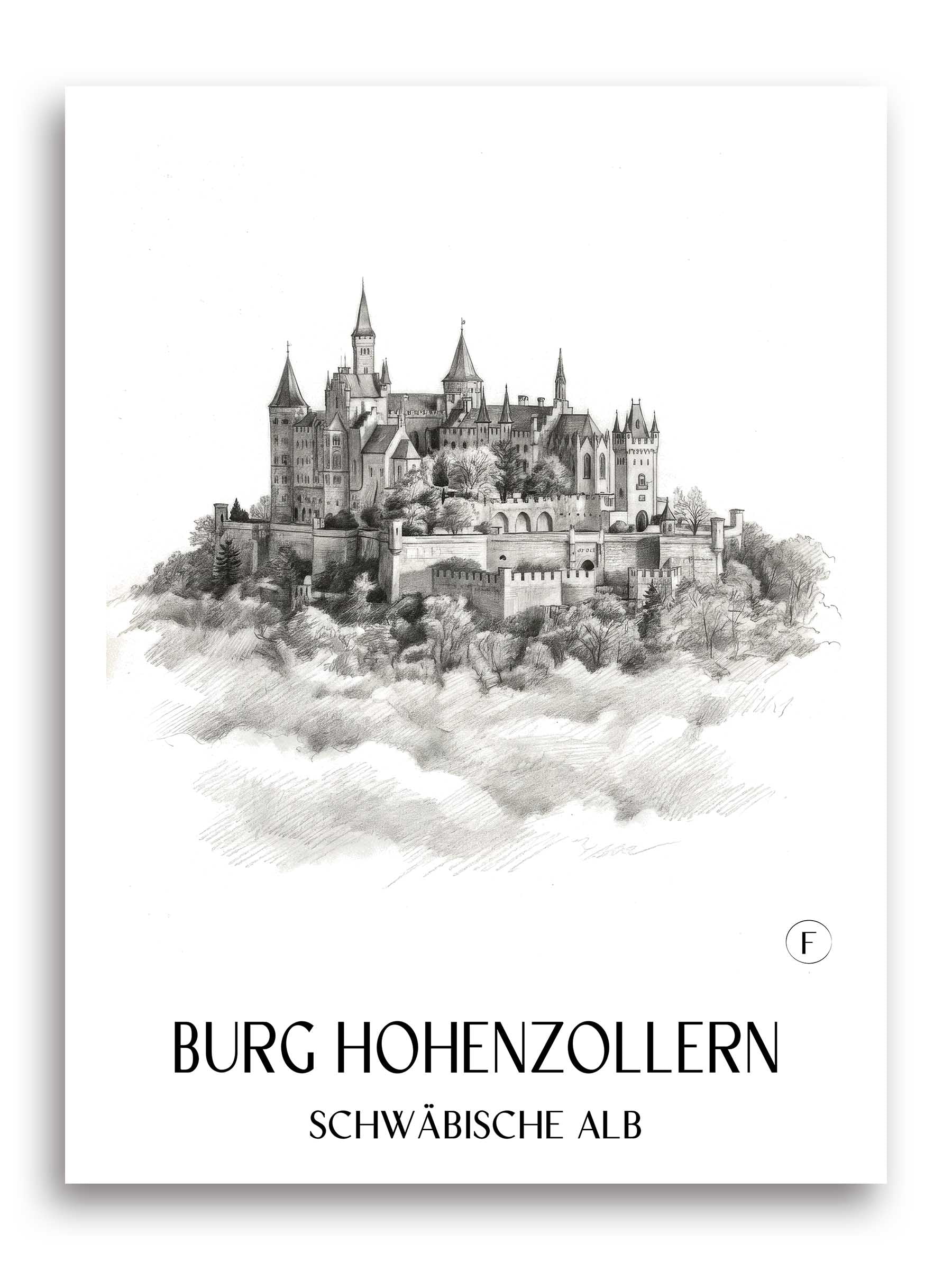 burg-hohenzollern-schwäbische-alb-deutschland-poster-bleistift-zeichnung-drawing