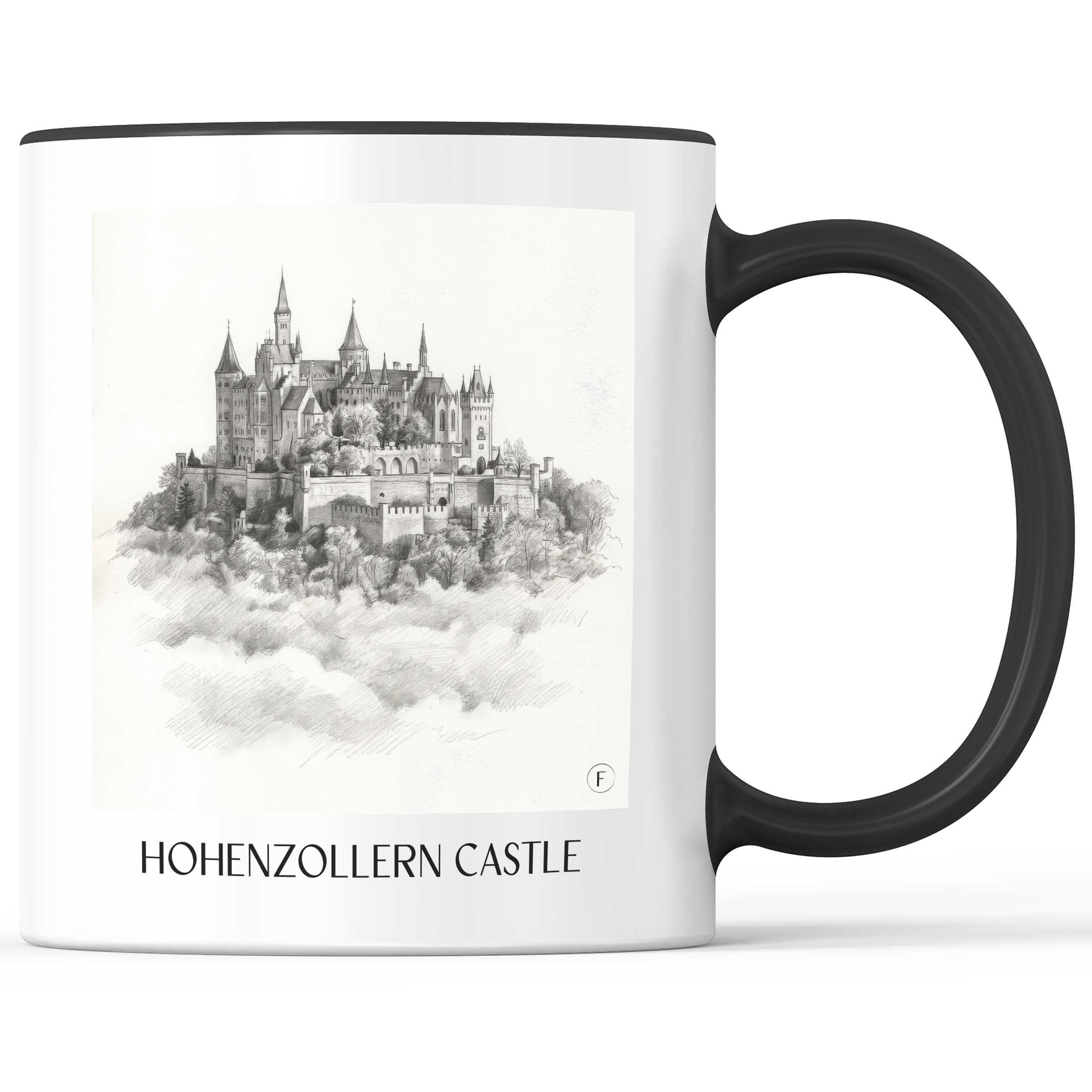 Burg Hohenzollern Kaffeebecher - Schwäbische Alb - Deutschland Becher - Kaffeetasse im Zeichnung Stil