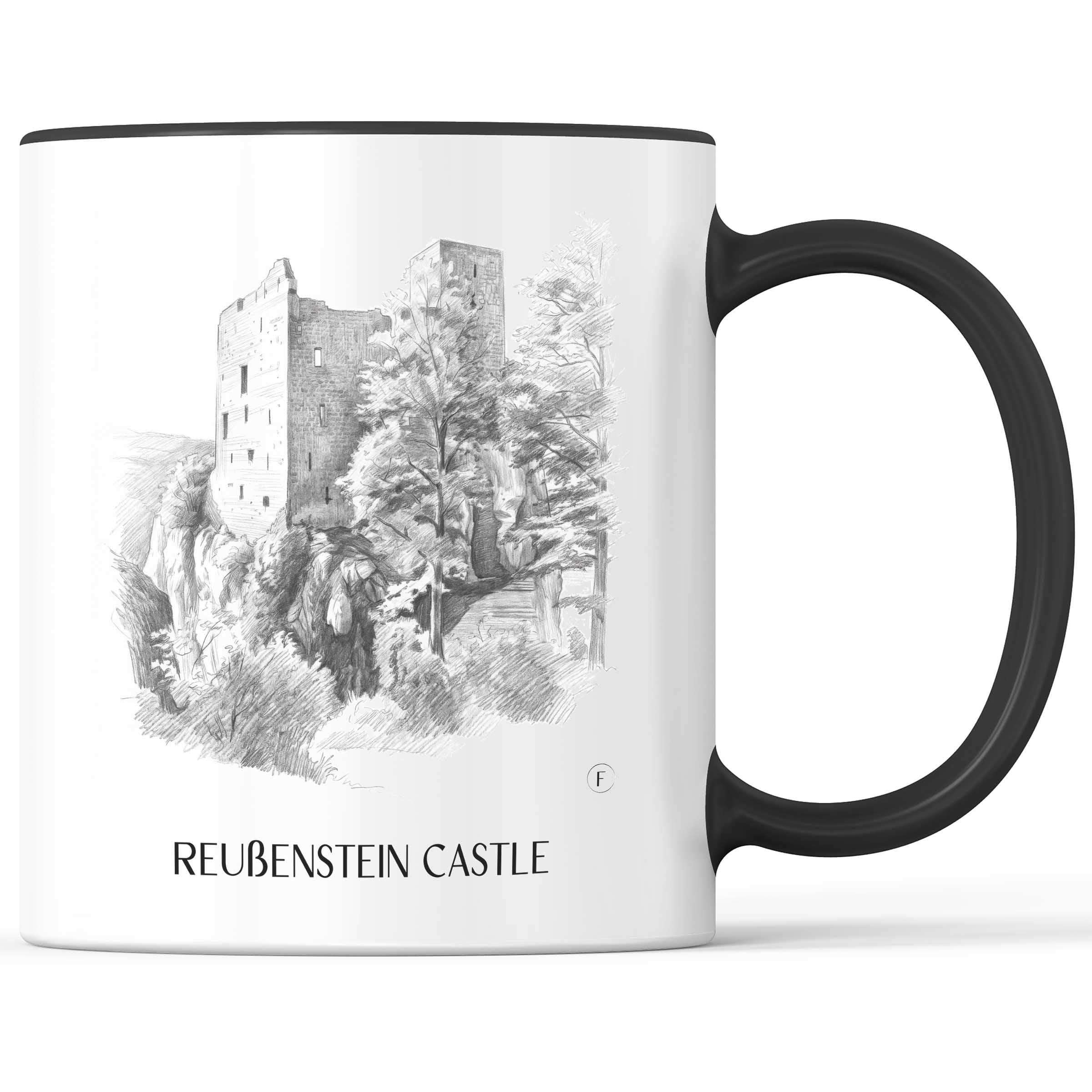 Burg Reußenstein Kaffeebecher - Schwäbische Alb - Deutschland Becher - Kaffeetasse im Zeichnung Stil