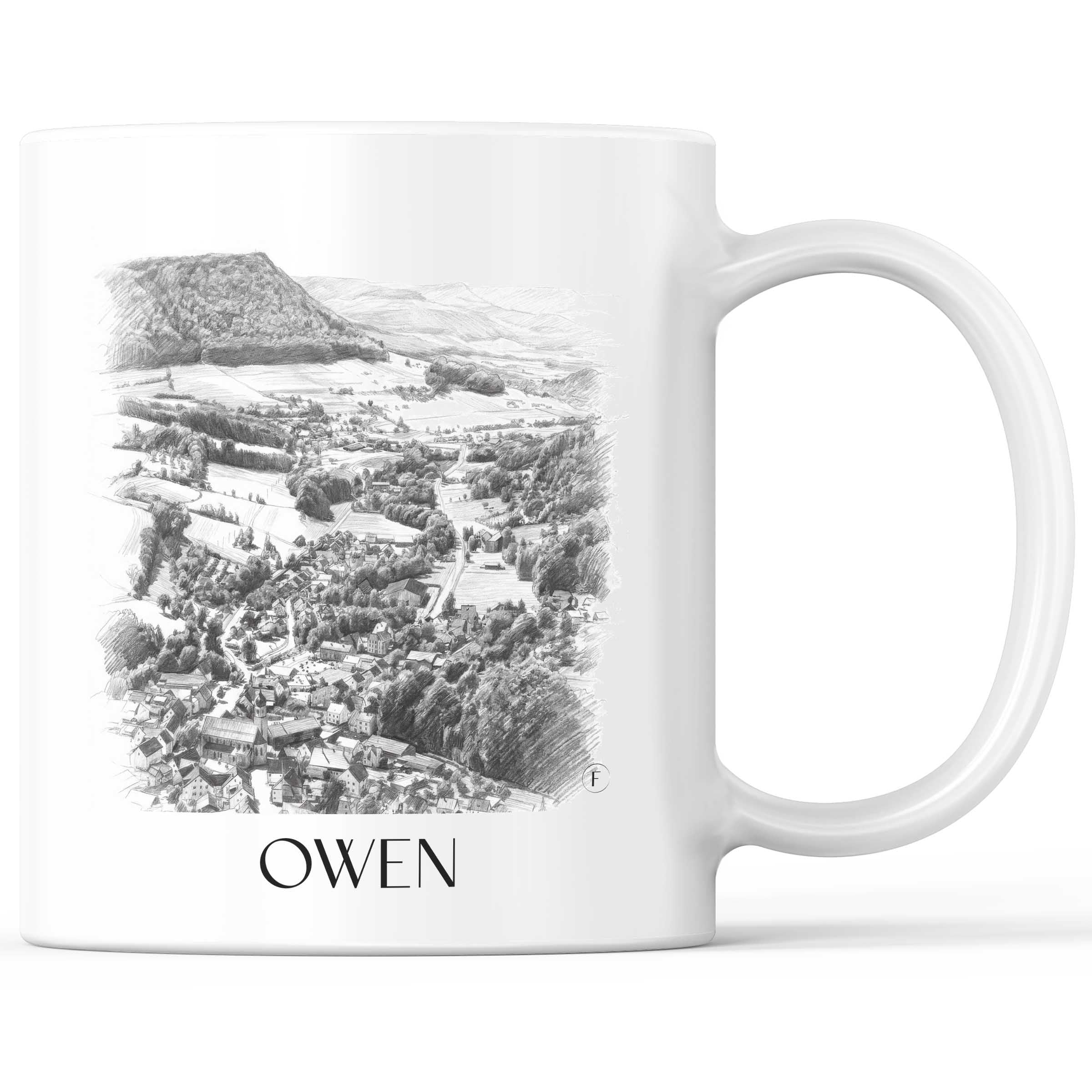 Owen - Deutschland Becher - Kaffeetasse im Zeichnung Stil