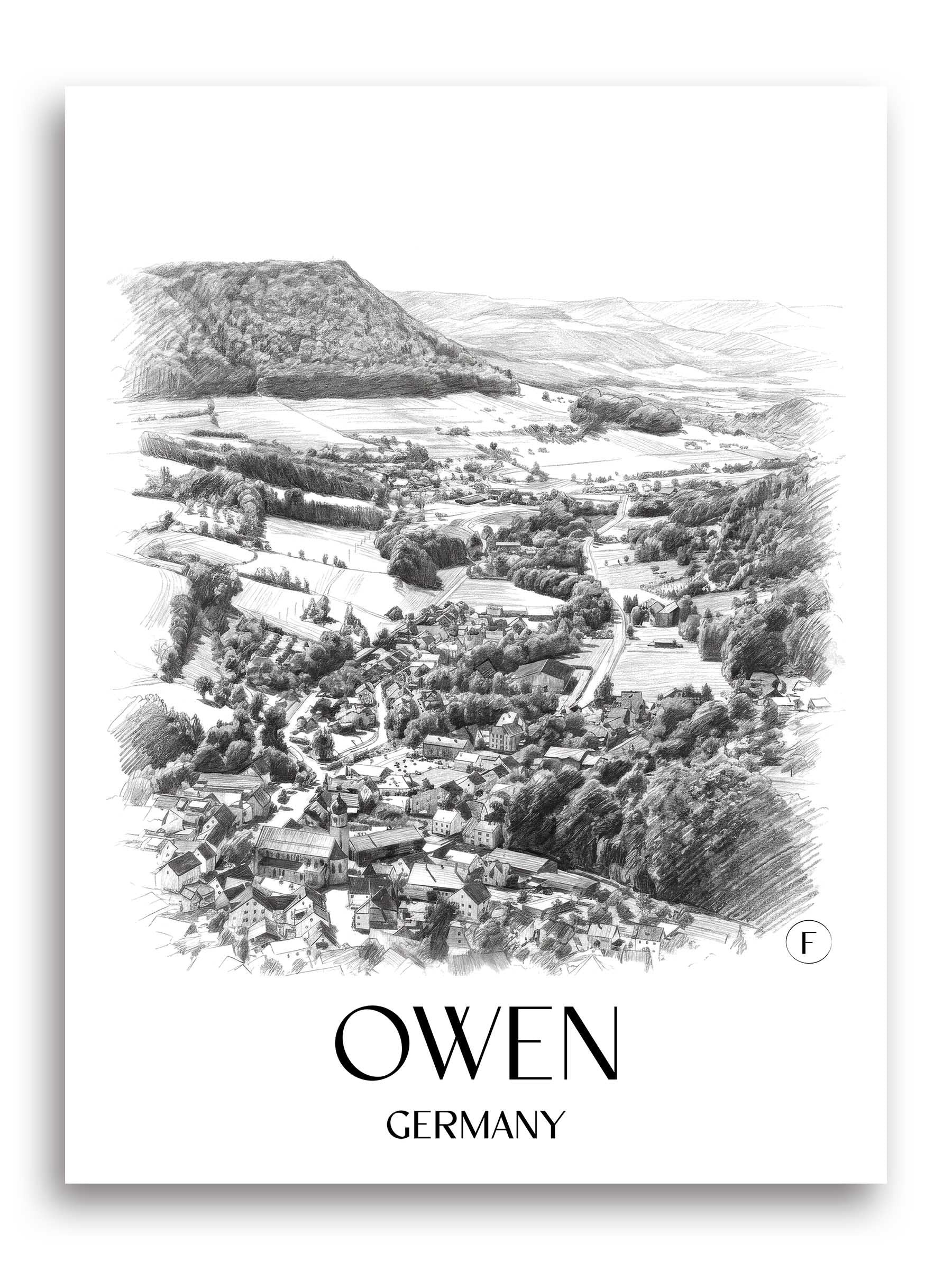 Owen Poster - - Deutschland Kunstdruck - Zeichnung von A4 bis A1
