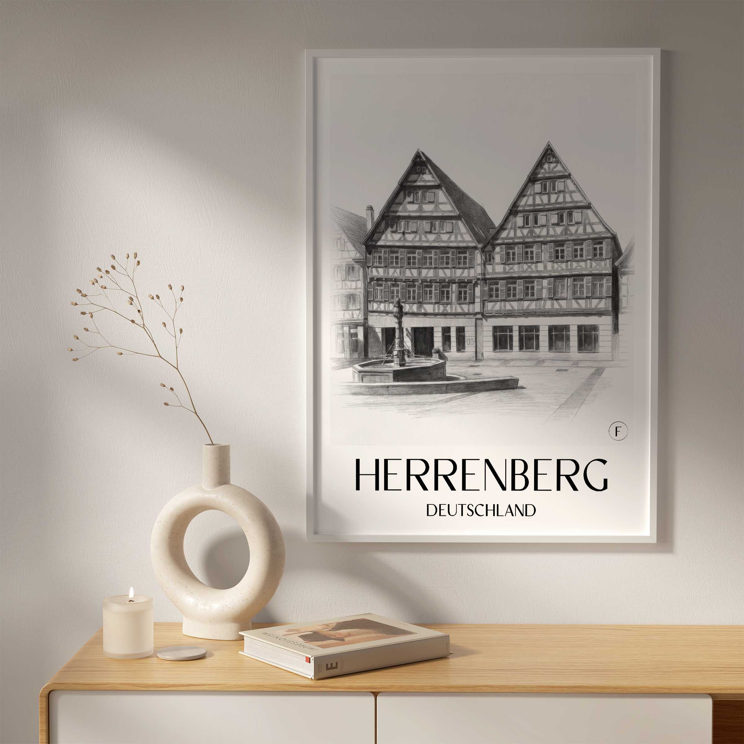 herrenberg-deutschland-poster-bleistift-zeichnung-drawing