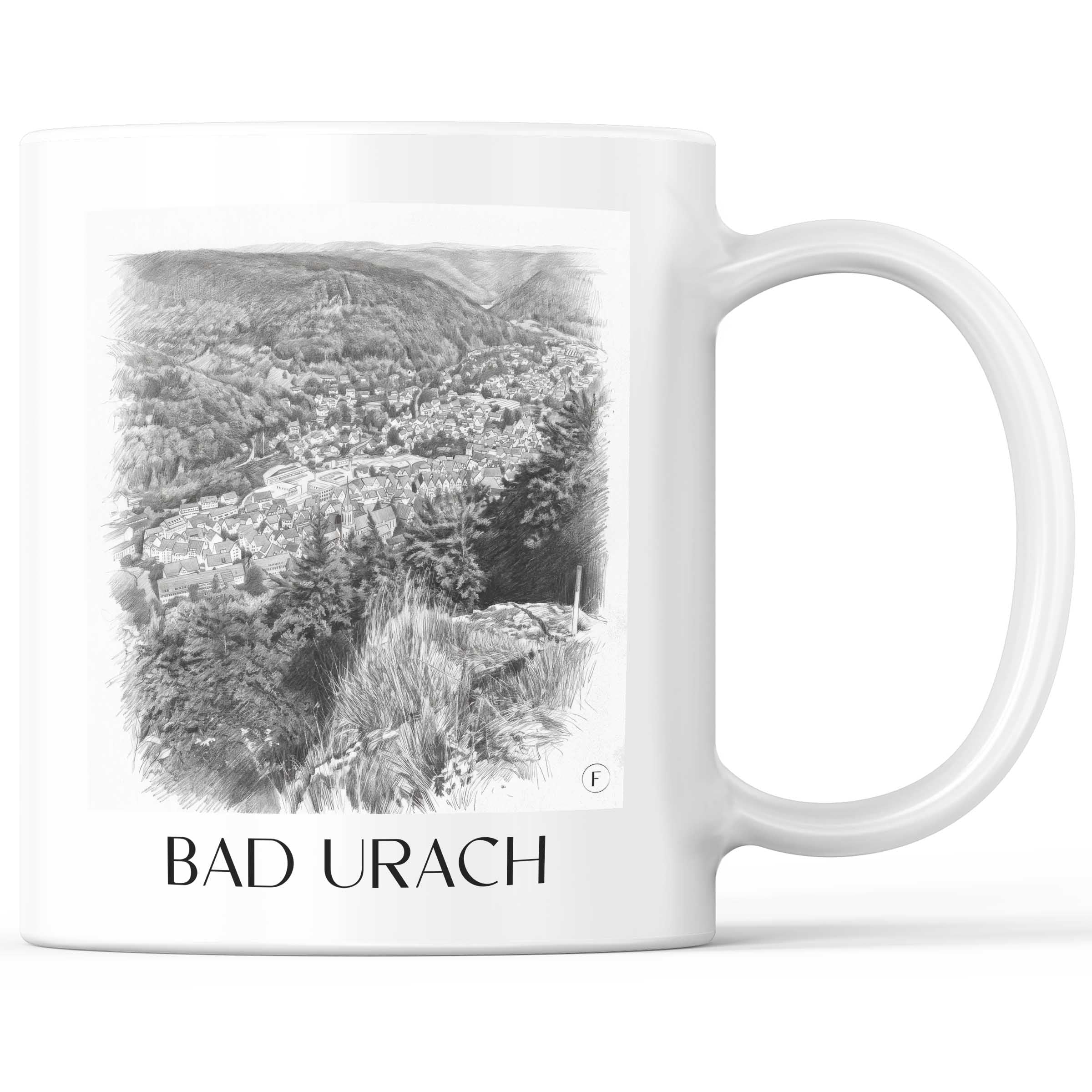 Bad Urach - Deutschland Becher - Kaffeetasse im Zeichnung Stil