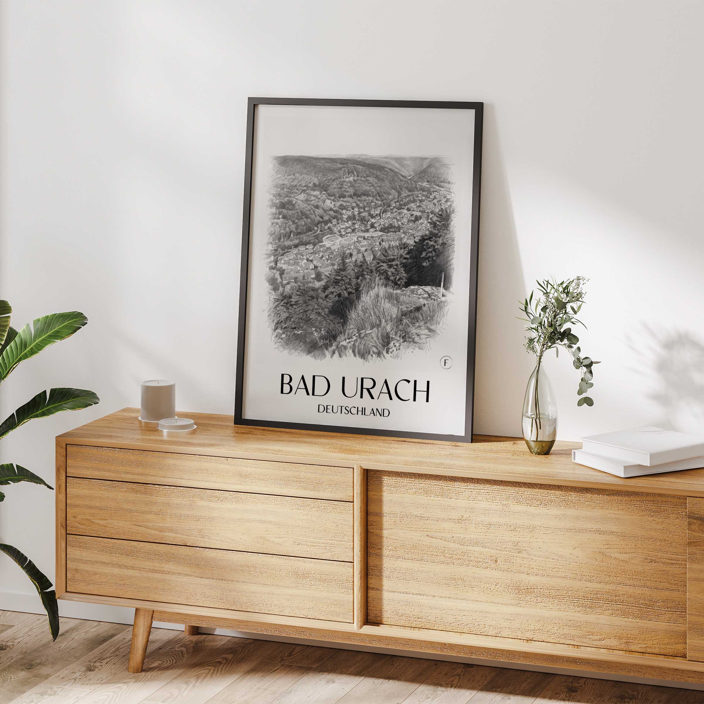 bad-urach-deutschland-poster-bleistift-zeichnung-drawing