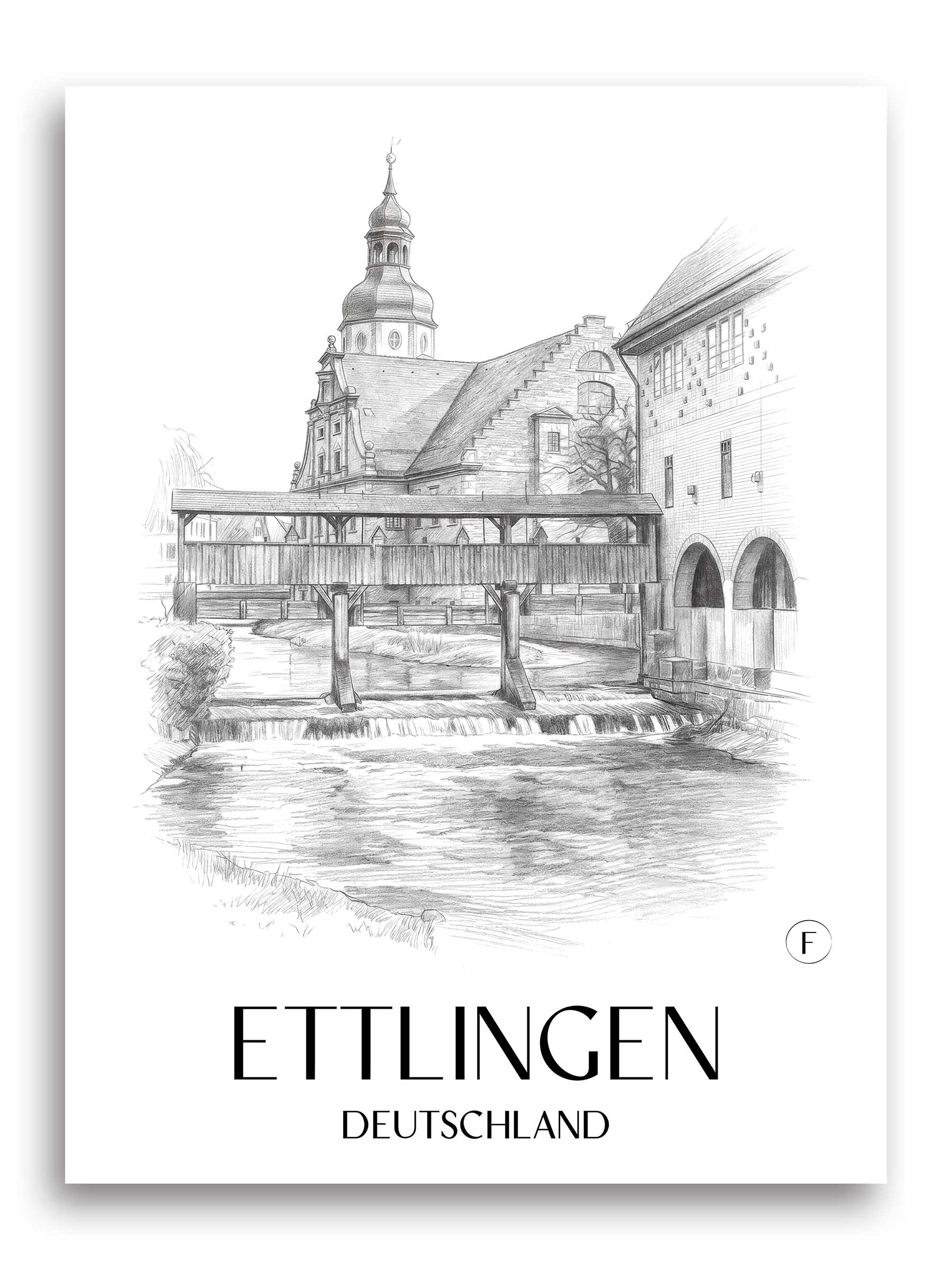ettlingen-deutschland-poster-bleistift-zeichnung-drawing