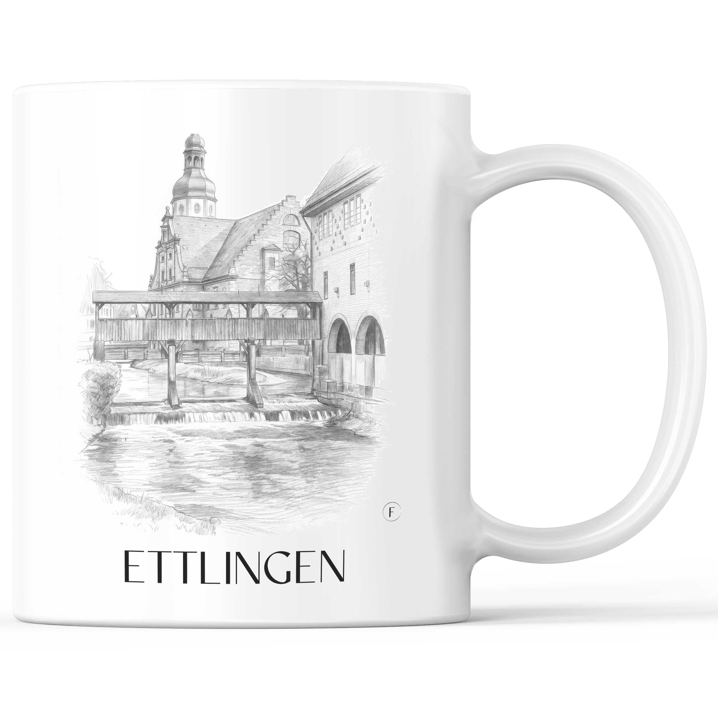 Ettlingen - Deutschland Becher - Kaffeetasse im Zeichnung Stil