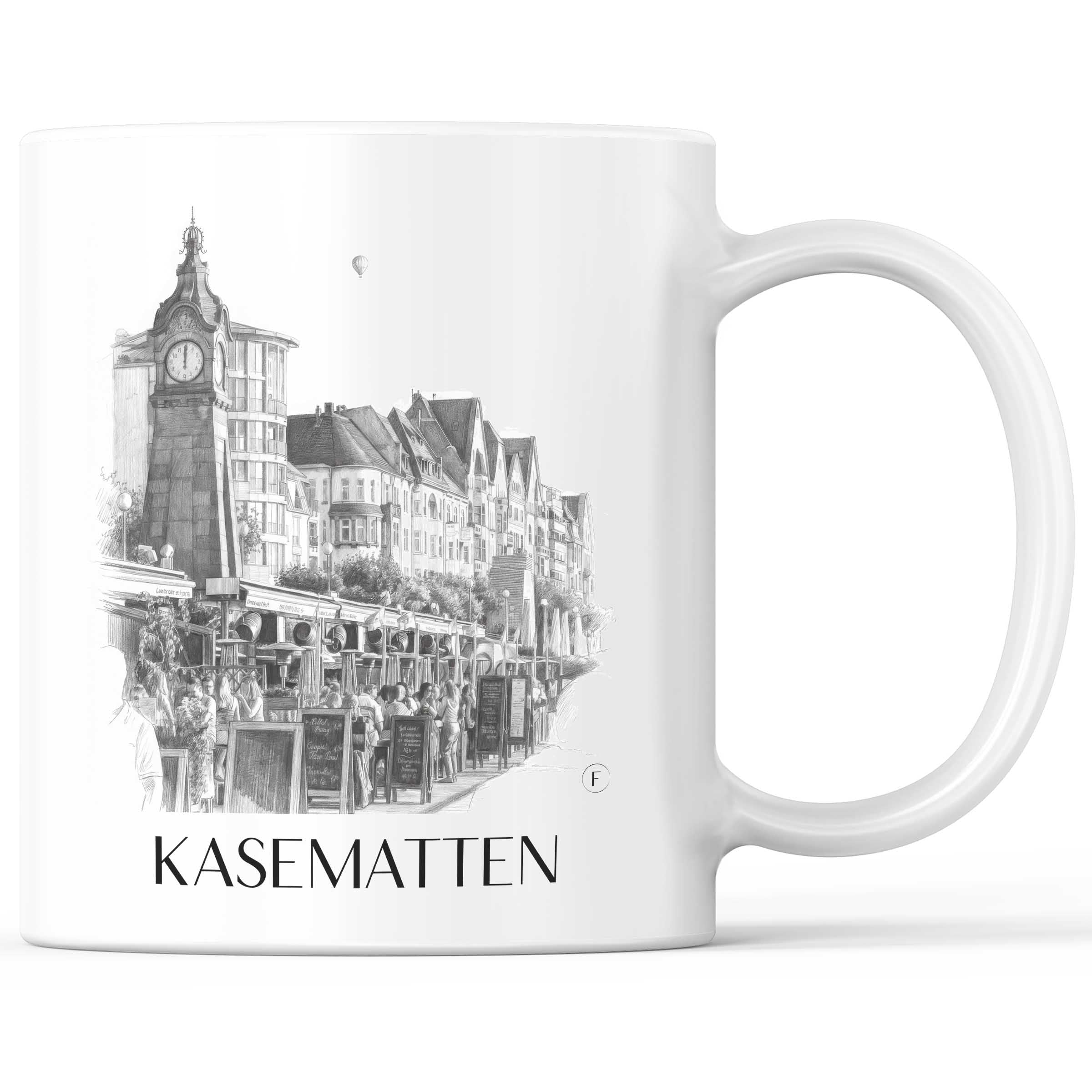 Kasematten Kaffeebecher - Düsseldorf - Deutschland Becher - Kaffeetasse im Zeichnung Stil