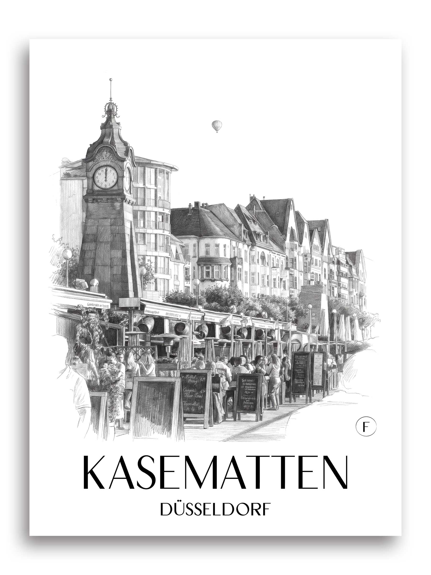 kasematten-düsseldorf-deutschland-poster-bleistift-zeichnung-drawing