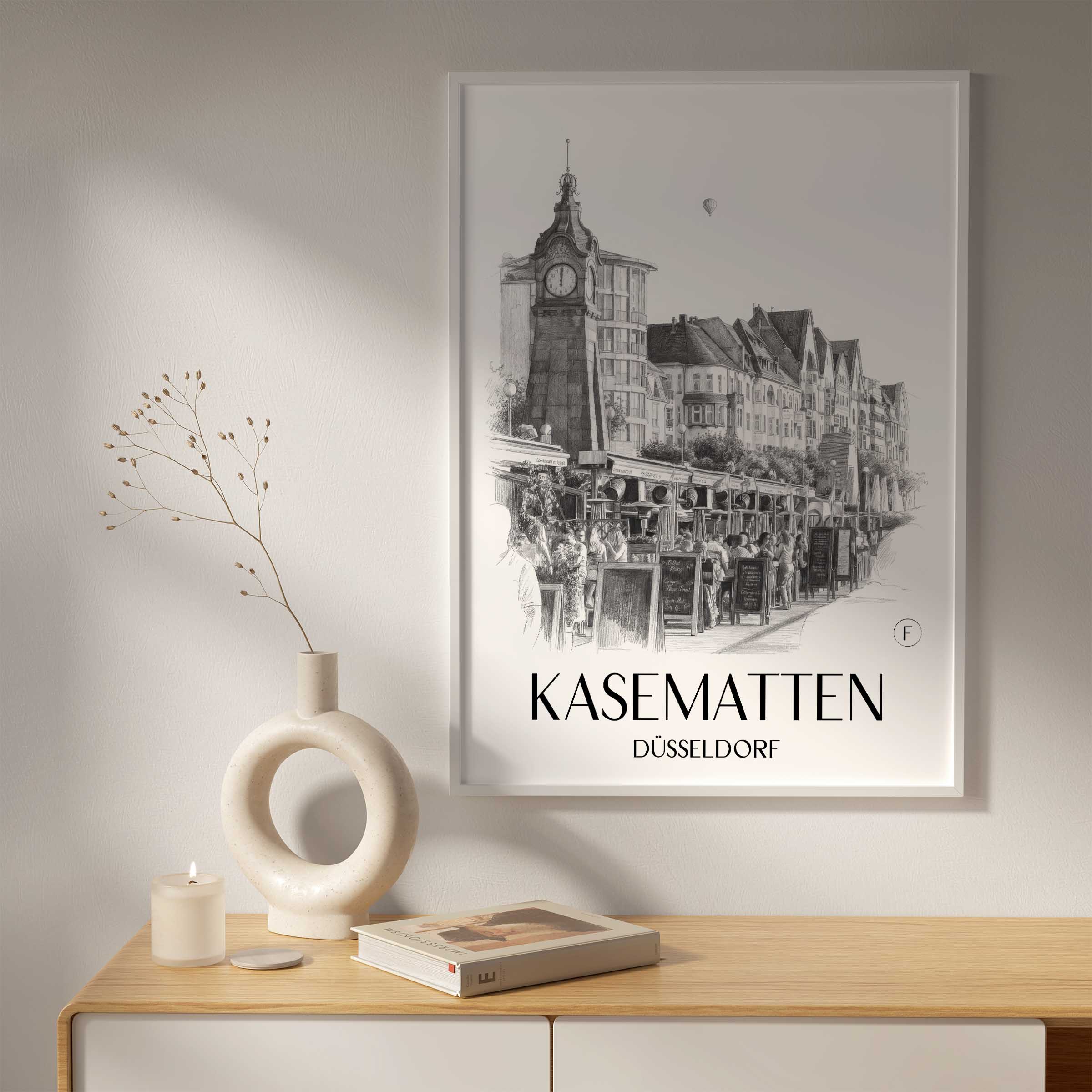 kasematten-düsseldorf-deutschland-poster-bleistift-zeichnung-drawing
