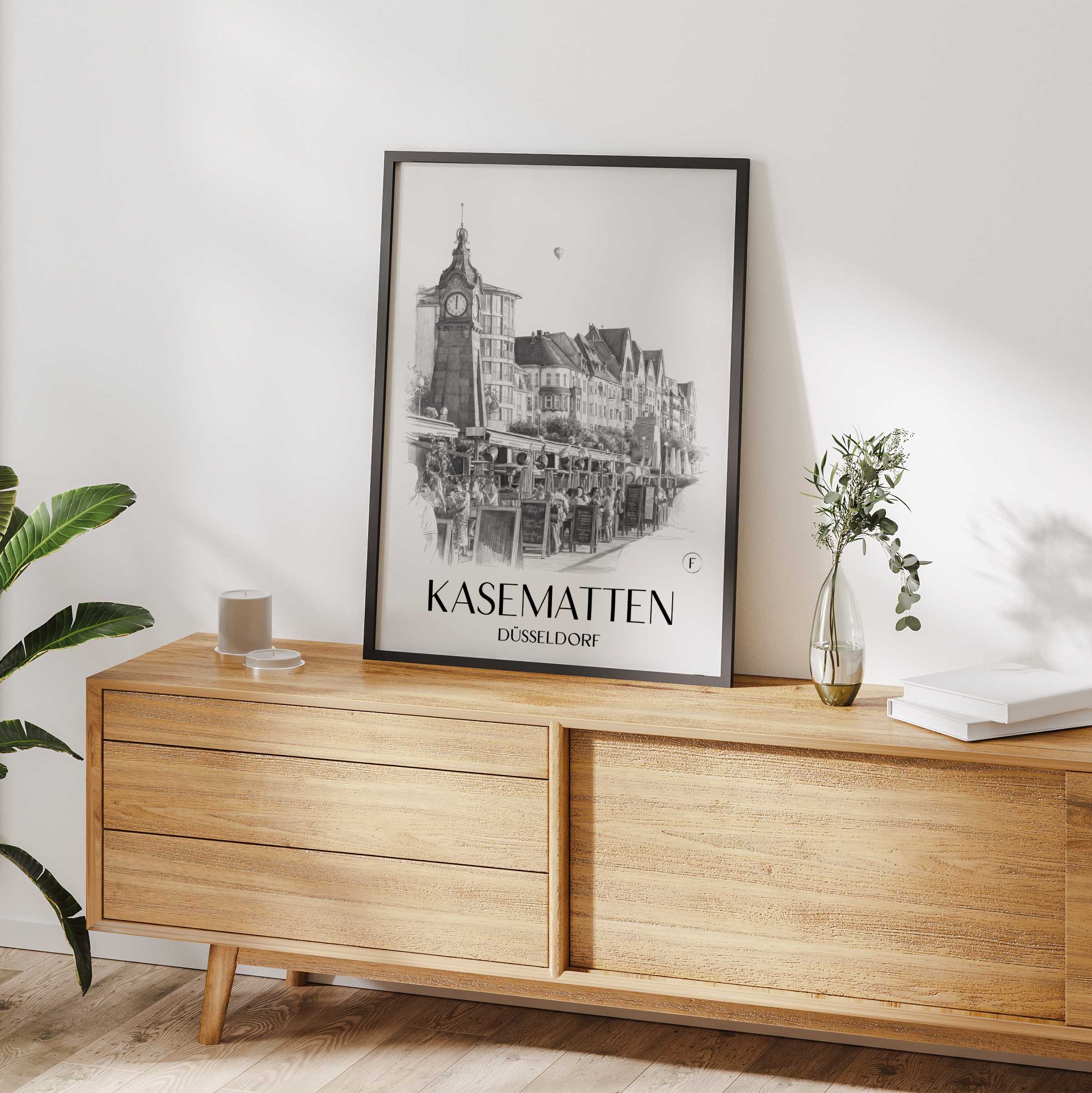 kasematten-düsseldorf-deutschland-poster-bleistift-zeichnung-drawing
