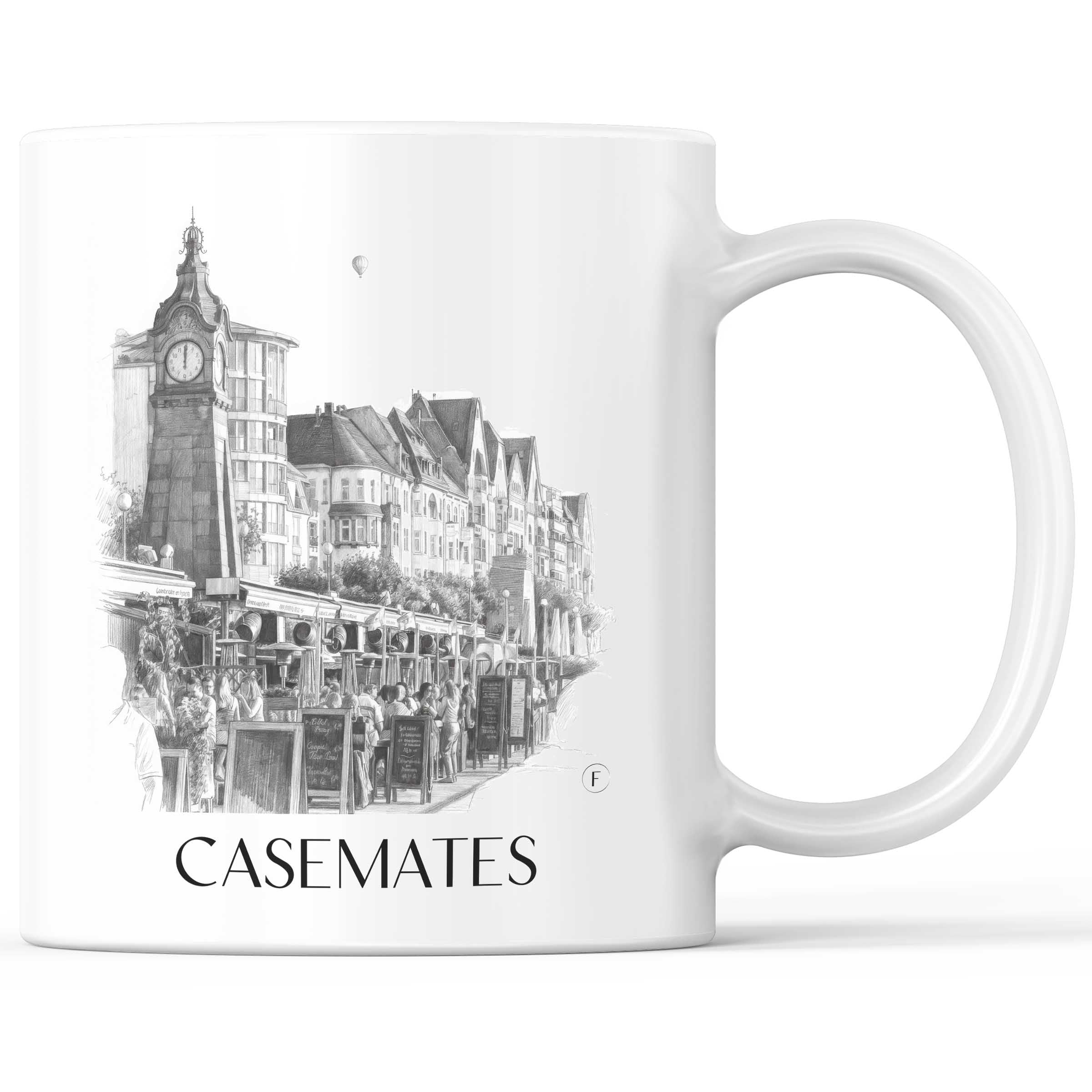 Kasematten Kaffeebecher - Düsseldorf - Deutschland Becher - Kaffeetasse im Zeichnung Stil