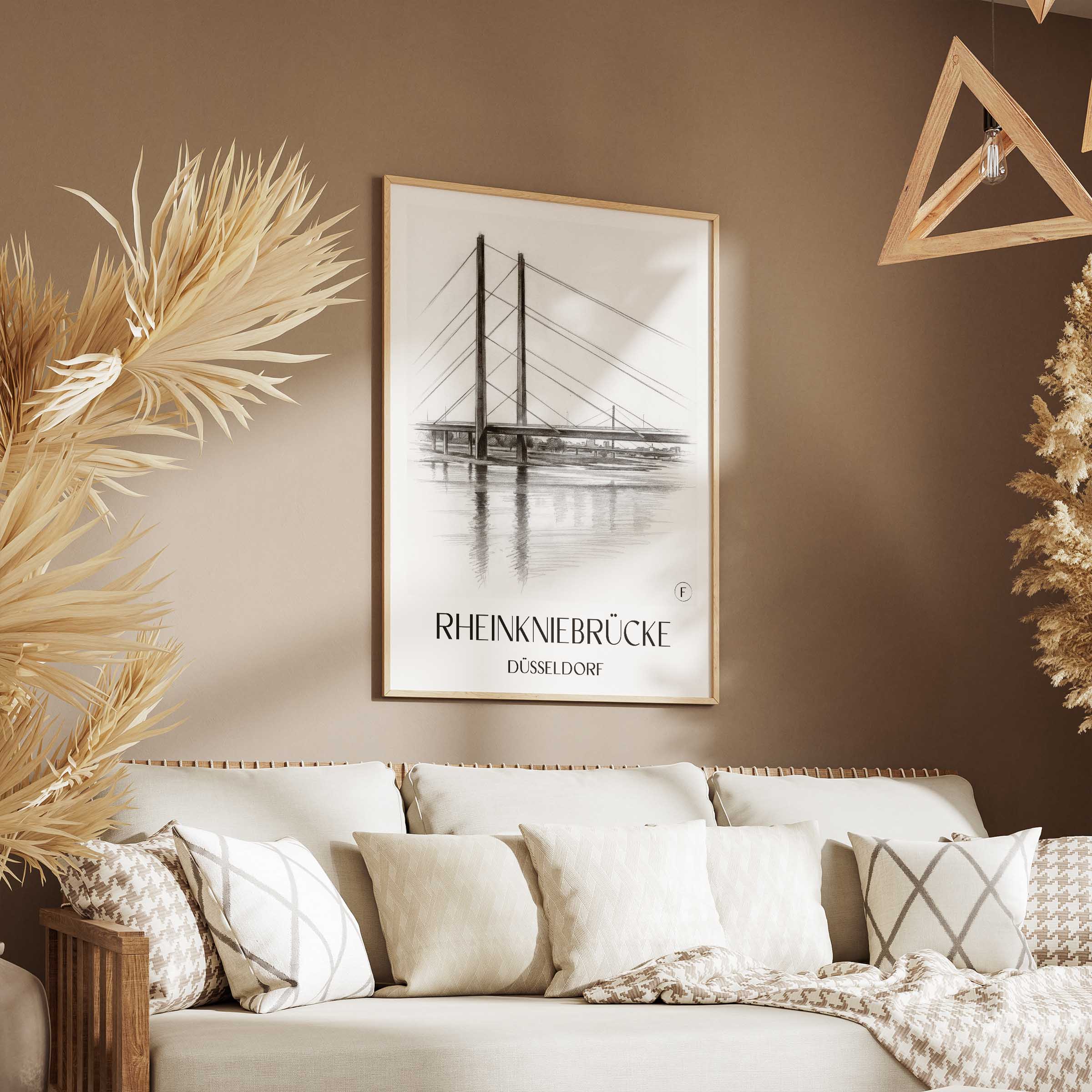 rheinkniebrücke-düsseldorf-deutschland-poster-bleistift-zeichnung-drawing