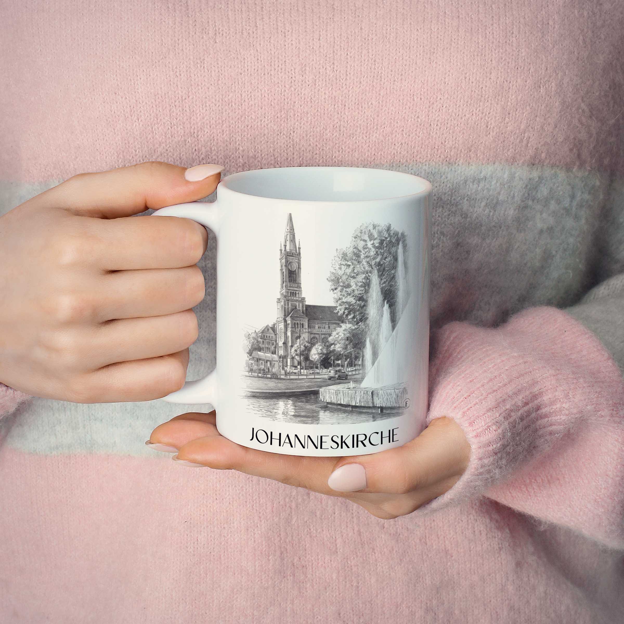 johanneskirche-düsseldorf-deutschland-kaffeebecher-bleistift-zeichnung-drawing