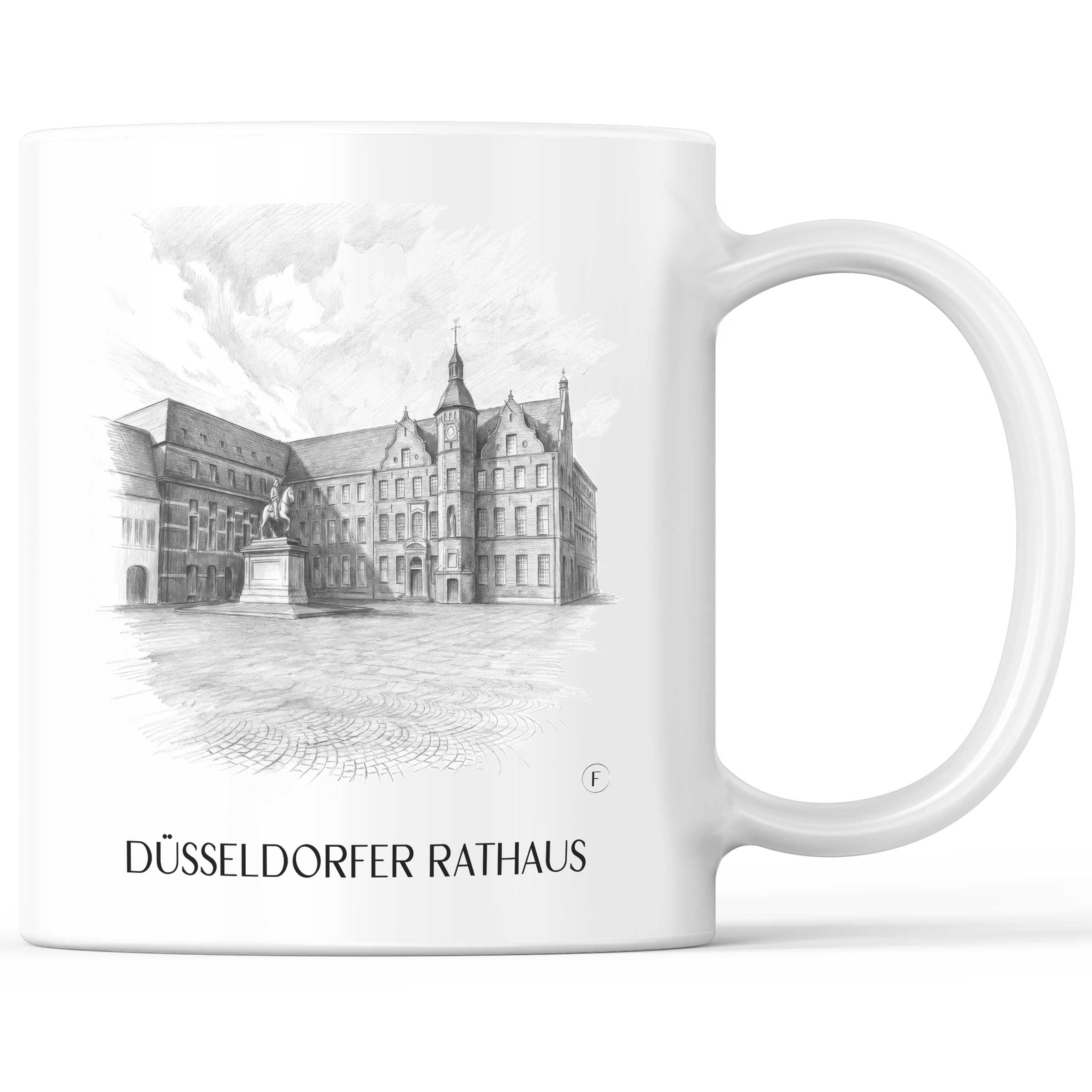 Rathaus Kaffeebecher - Düsseldorf - Deutschland Becher - Kaffeetasse im Zeichnung Stil