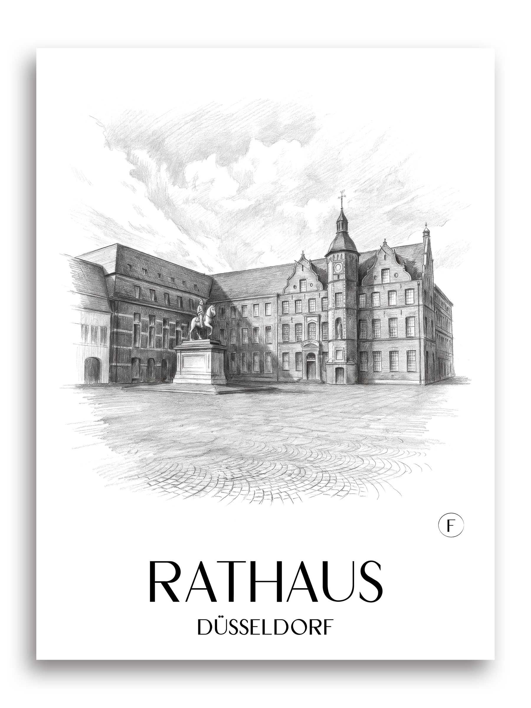 rathaus-düsseldorf-deutschland-poster-bleistift-zeichnung-drawing