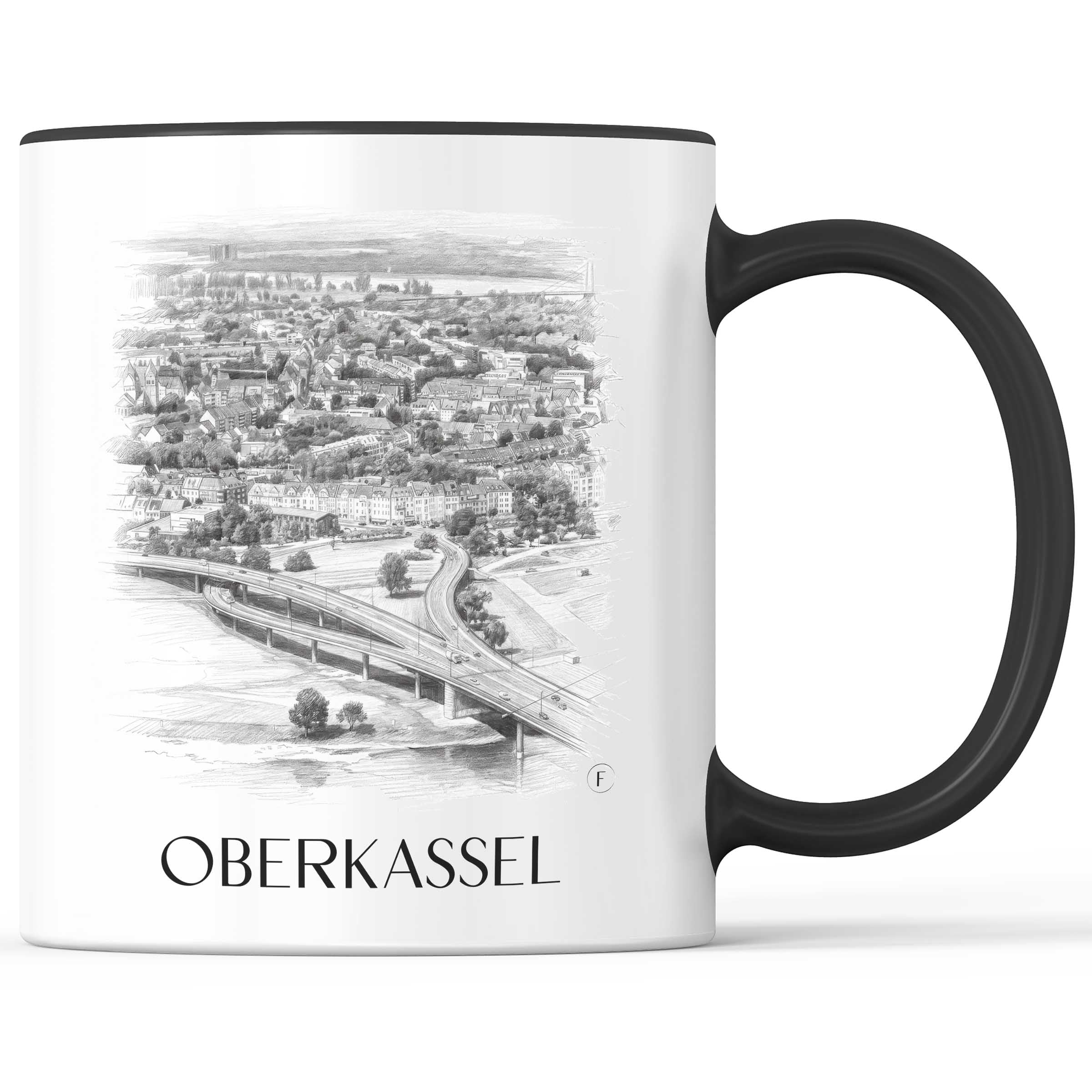 Oberkassel Kaffeebecher - Düsseldorf - Deutschland Becher - Kaffeetasse im Zeichnung Stil
