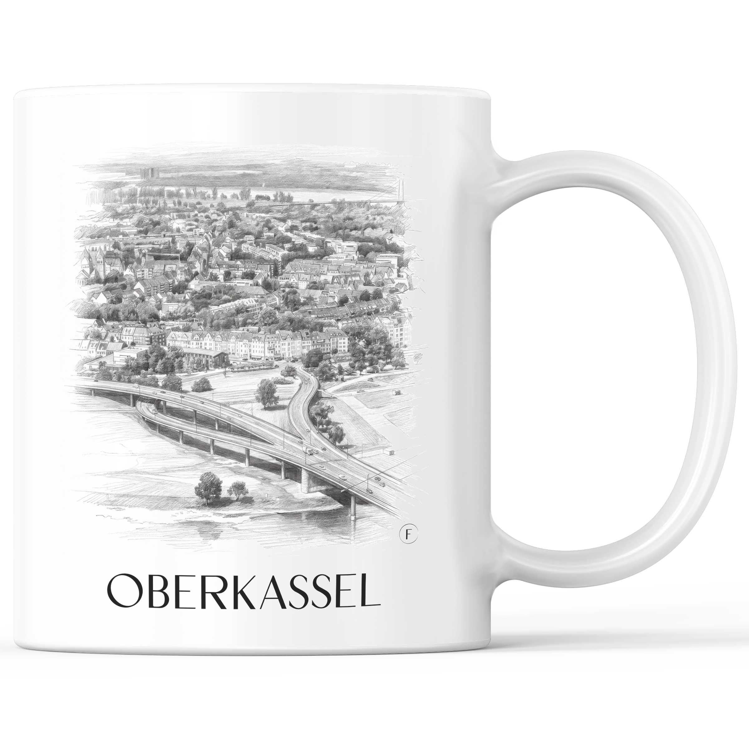 Oberkassel Kaffeebecher - Düsseldorf - Deutschland Becher - Kaffeetasse im Zeichnung Stil
