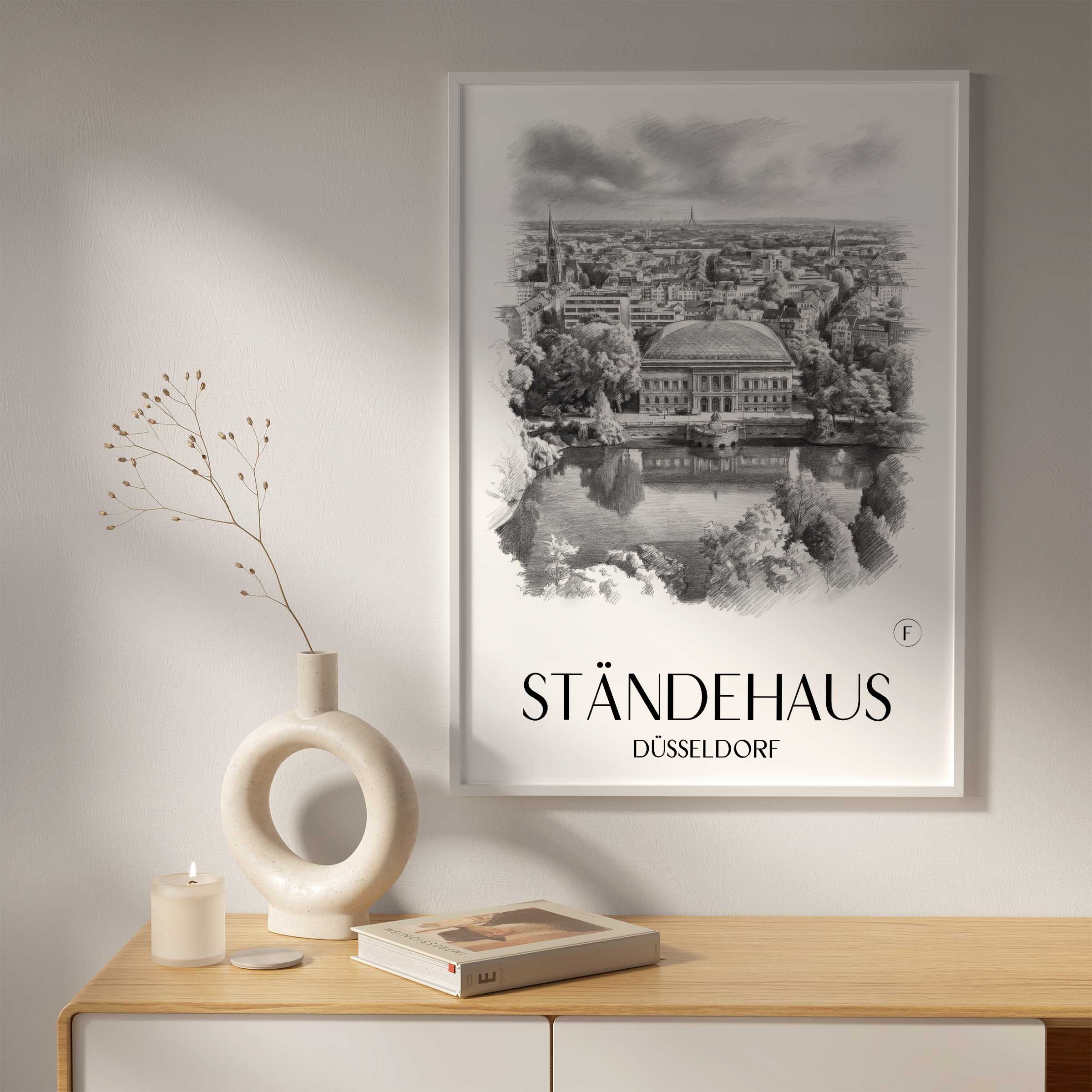 ständehaus-düsseldorf-deutschland-poster-bleistift-zeichnung-drawing