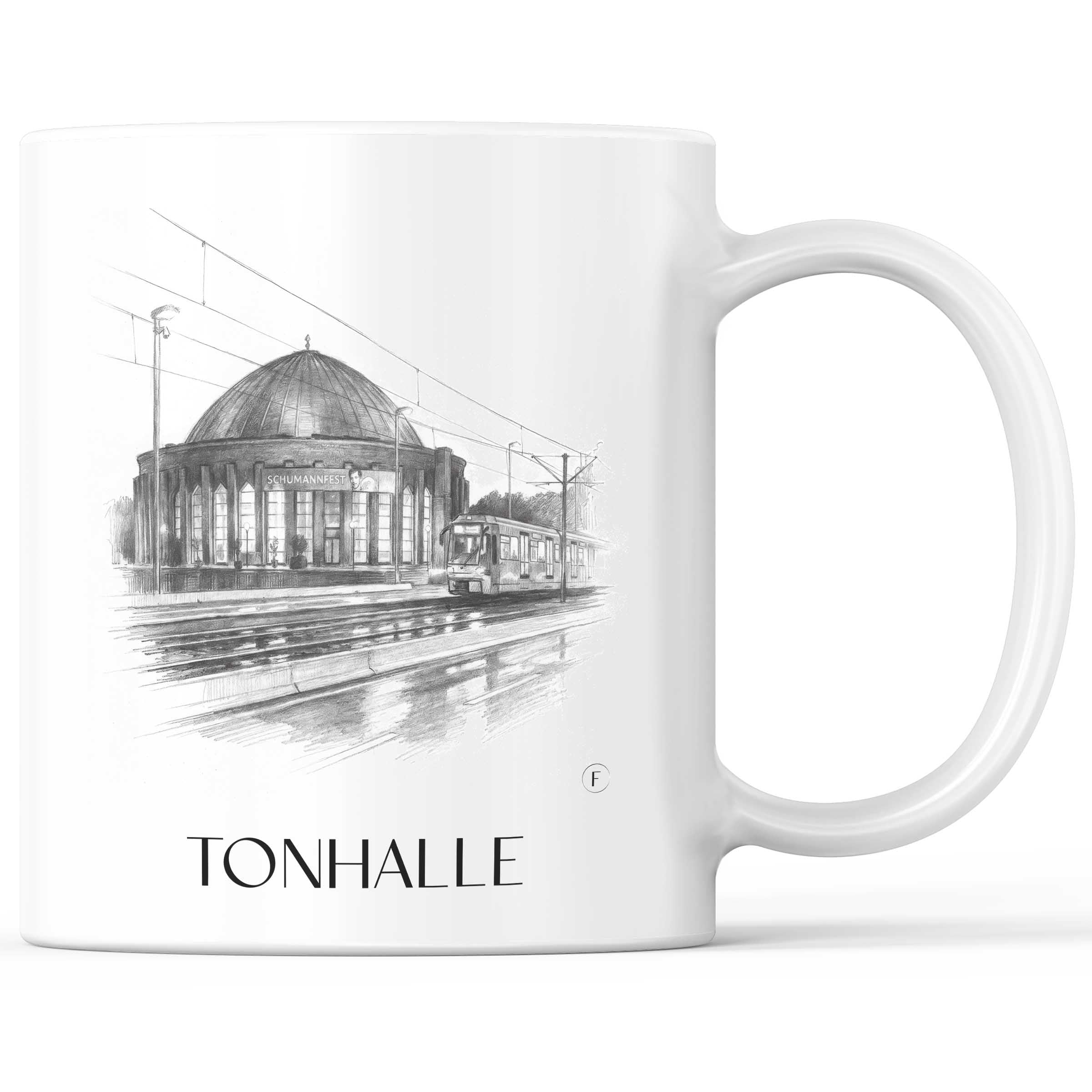 Tonhalle Kaffeebecher - Düsseldorf - Deutschland Becher - Kaffeetasse im Zeichnung Stil