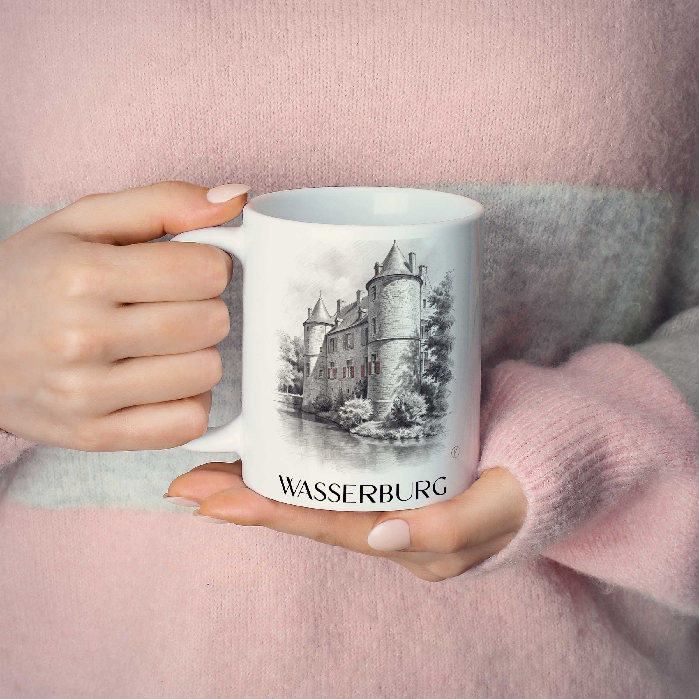 wasserburg--ratingen-deutschland-kaffeebecher-bleistift-zeichnung-drawing