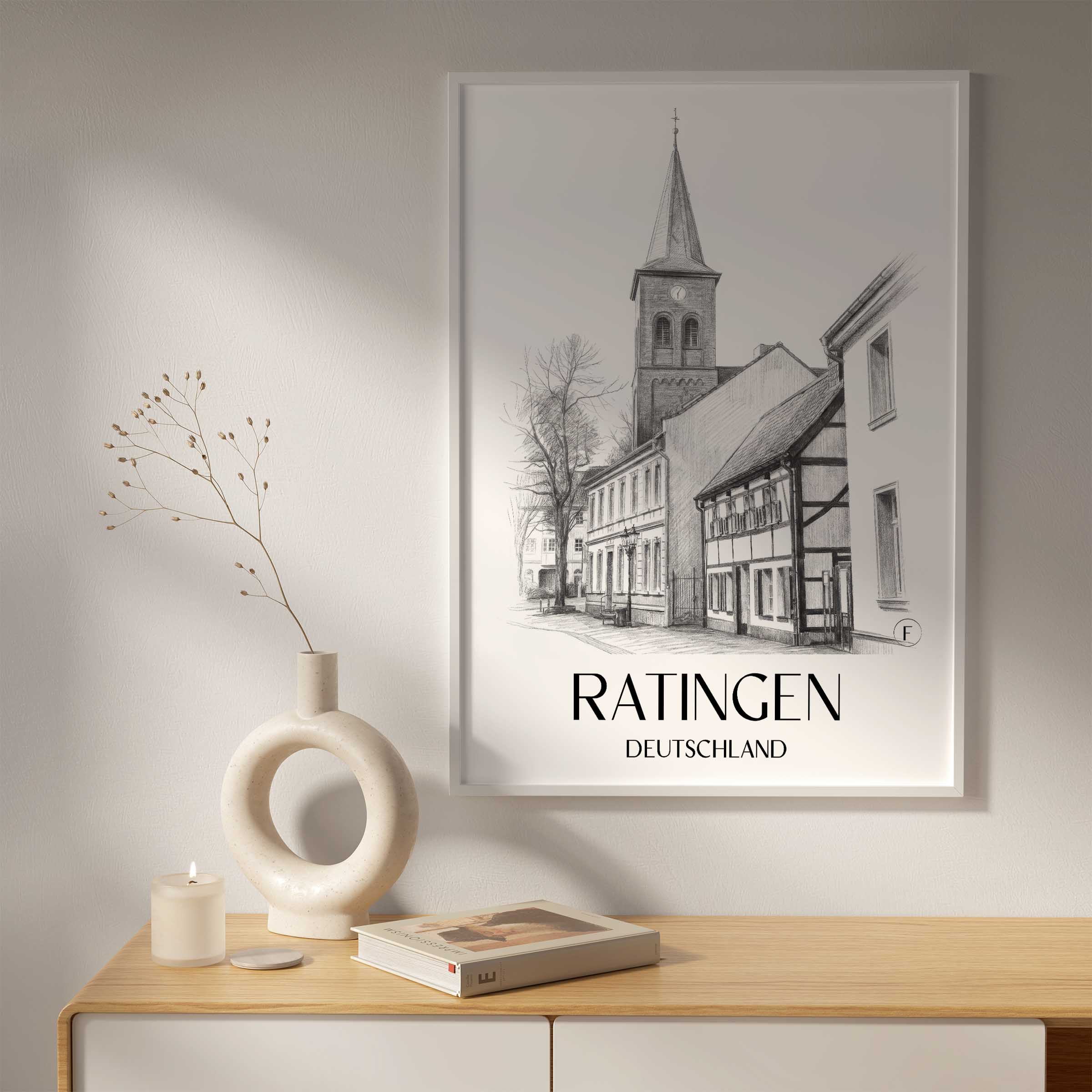 ratingen-deutschland-poster-bleistift-zeichnung-drawing