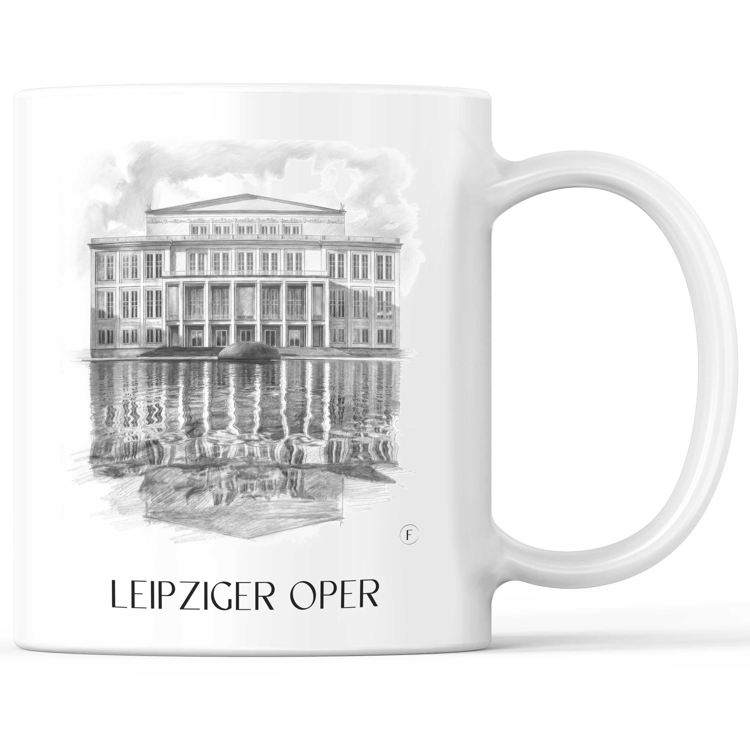 Oper Kaffeebecher - Leipzig - Deutschland Becher - Kaffeetasse im Zeichnung Stil