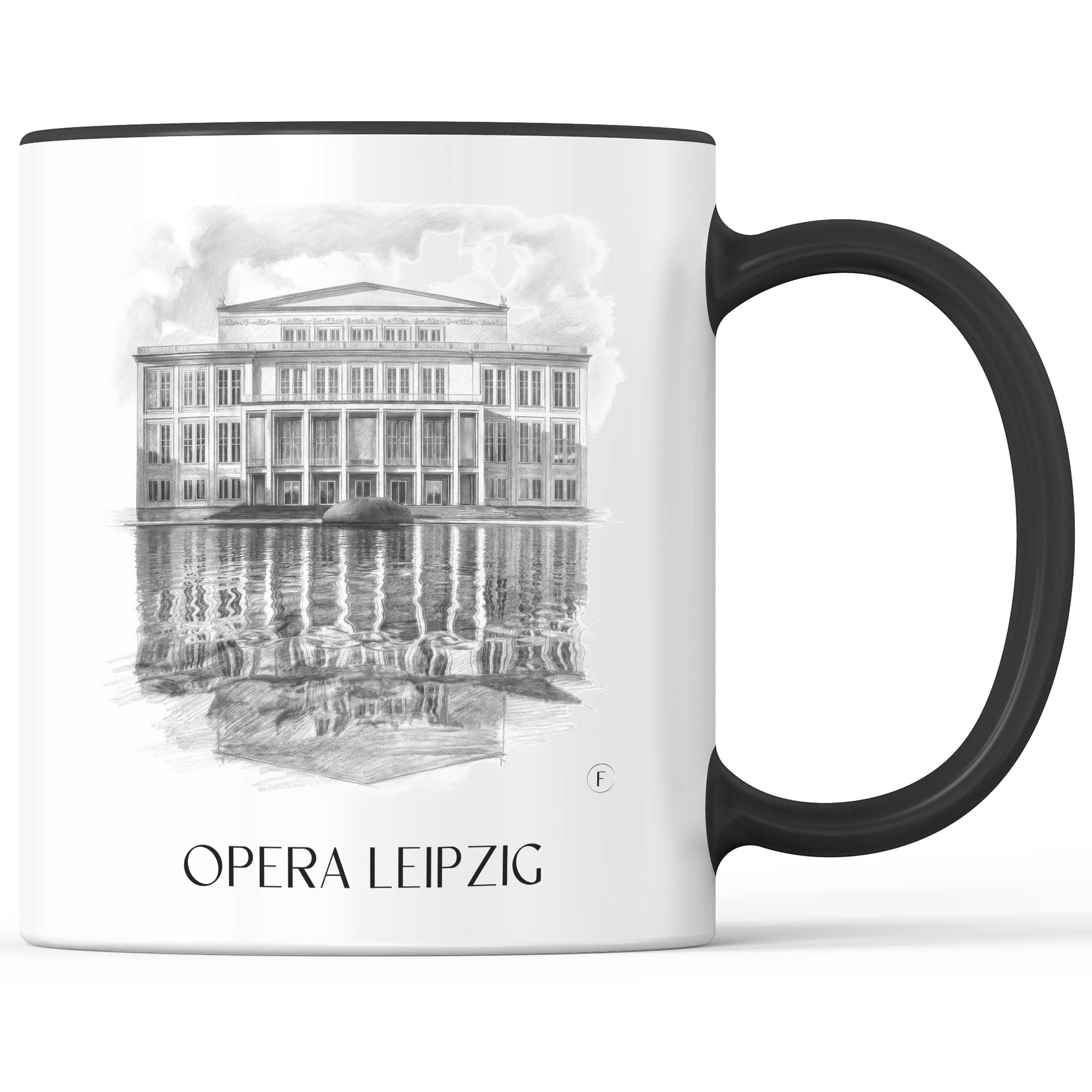 Oper Kaffeebecher - Leipzig - Deutschland Becher - Kaffeetasse im Zeichnung Stil