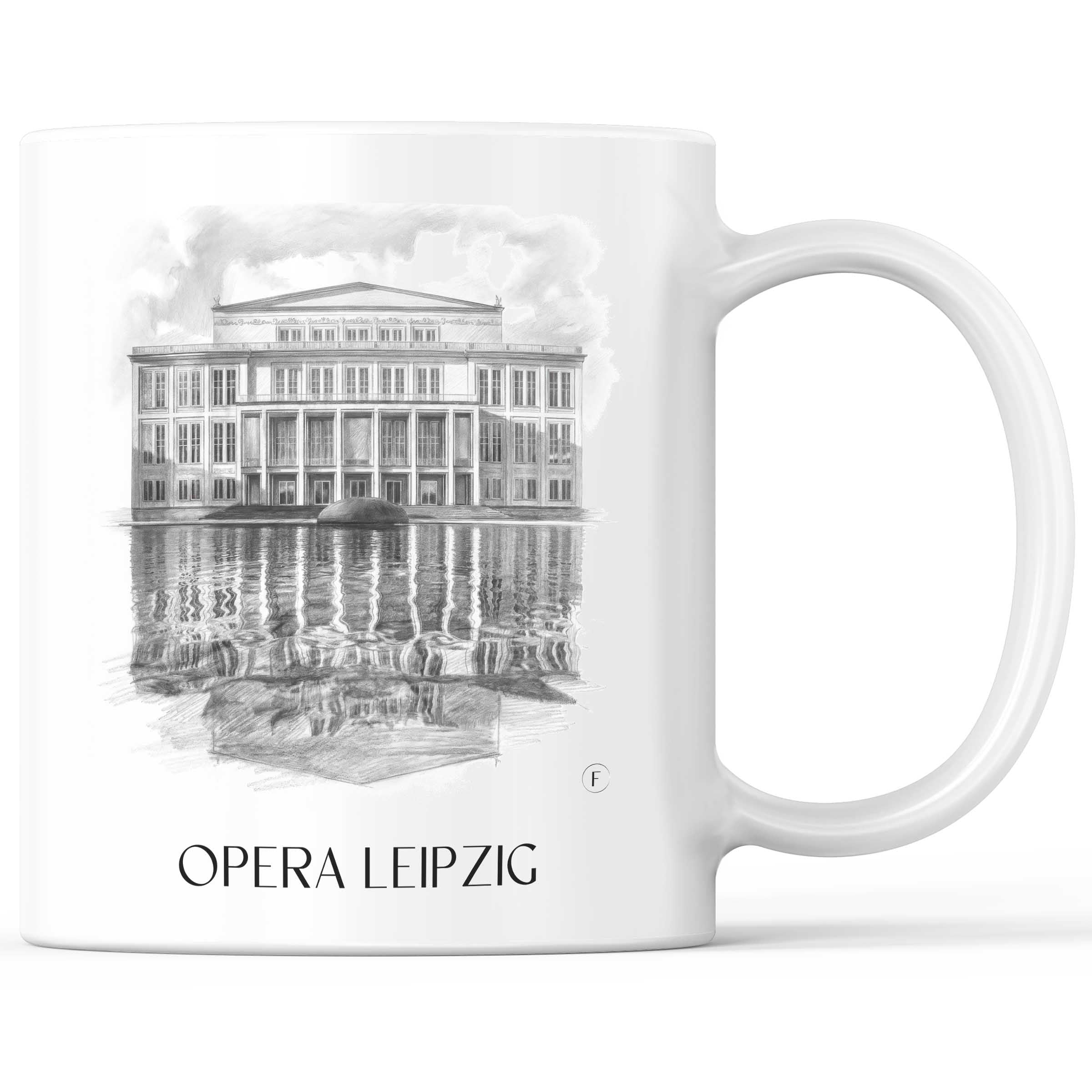 Oper Kaffeebecher - Leipzig - Deutschland Becher - Kaffeetasse im Zeichnung Stil