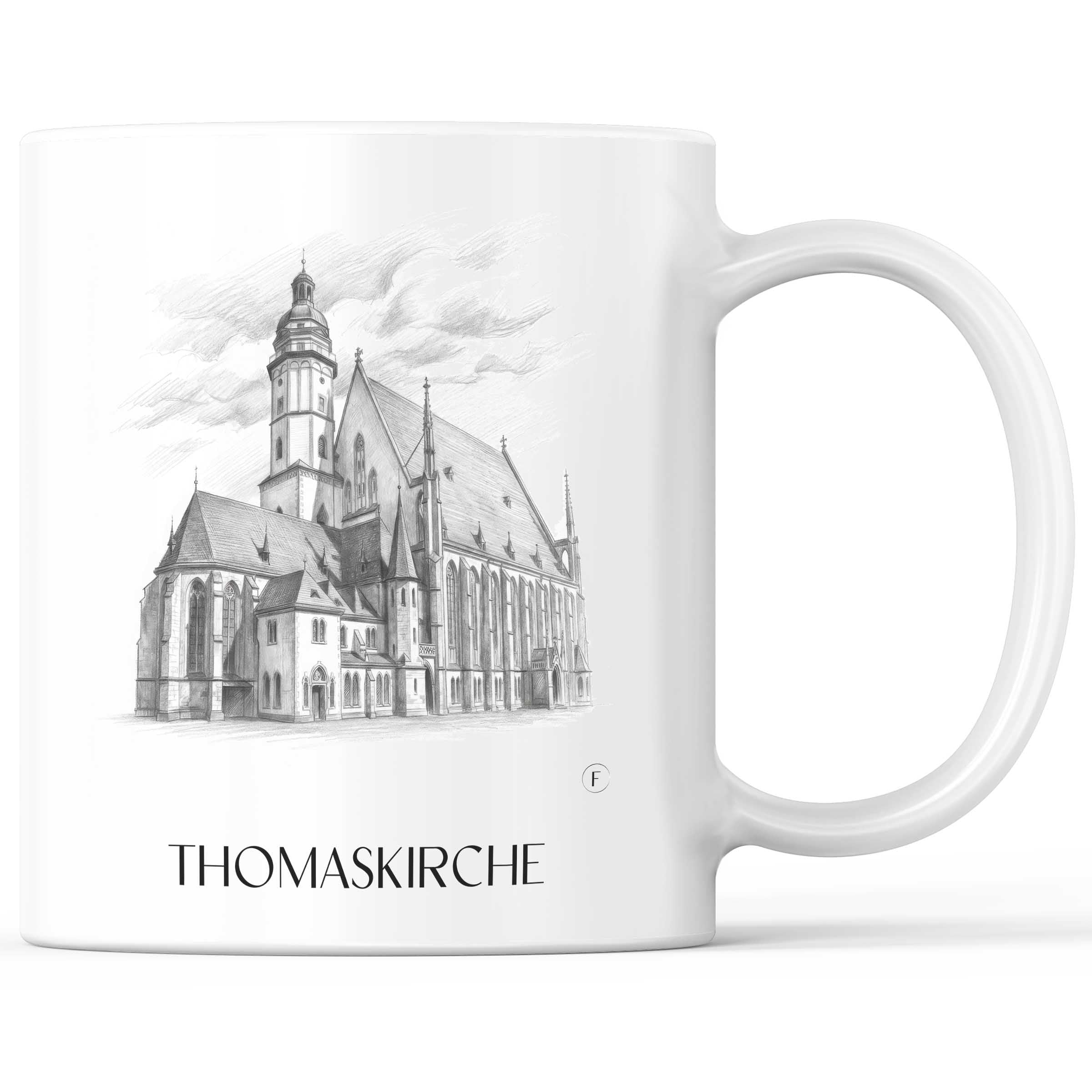 Thomaskirche Kaffeebecher - Leipzig - Deutschland Becher - Kaffeetasse im Zeichnung Stil