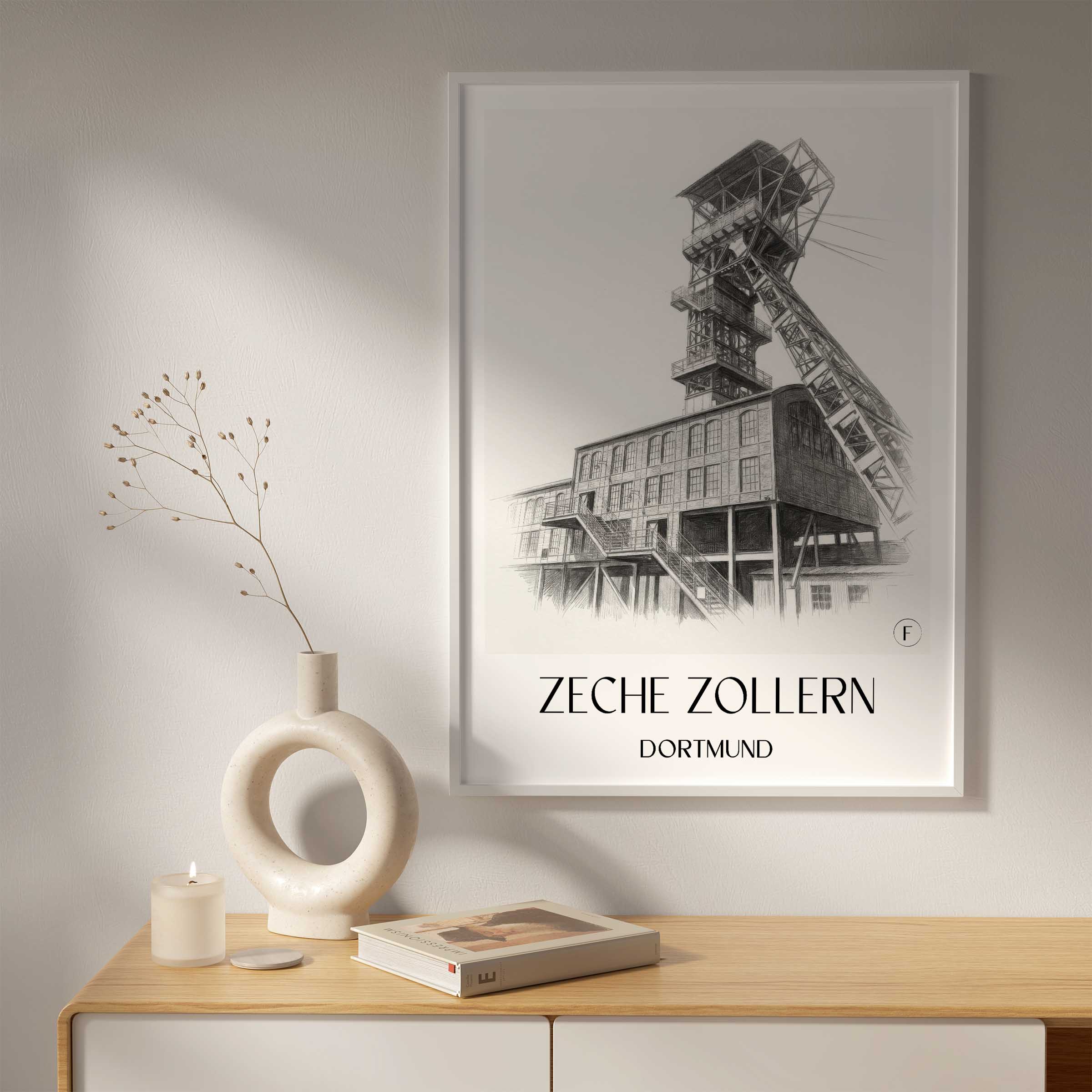 zeche-zollern-dortmund-deutschland-poster-bleistift-zeichnung-drawing