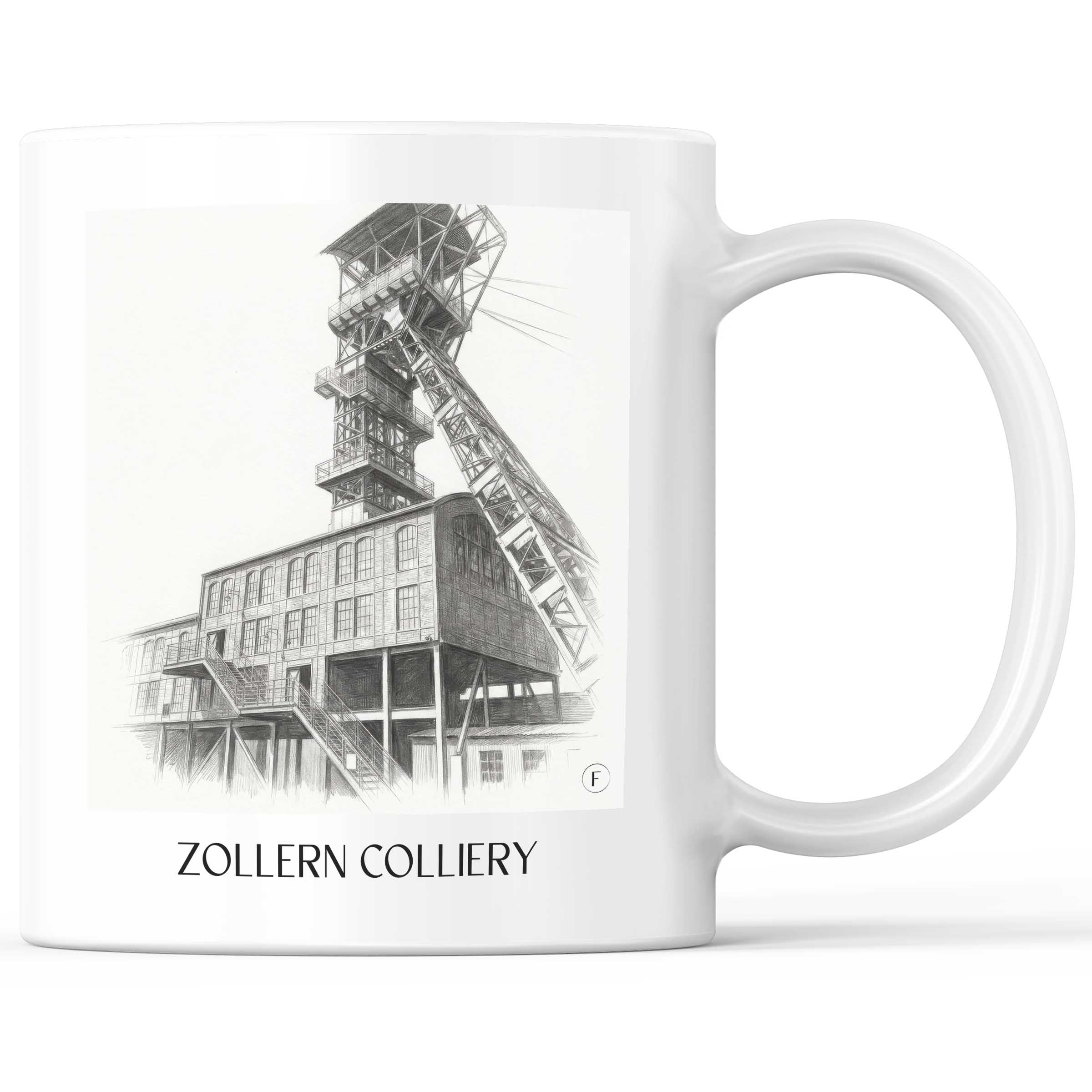 Zeche Zollern Kaffeebecher - Dortmund - Deutschland Becher - Kaffeetasse im Zeichnung Stil